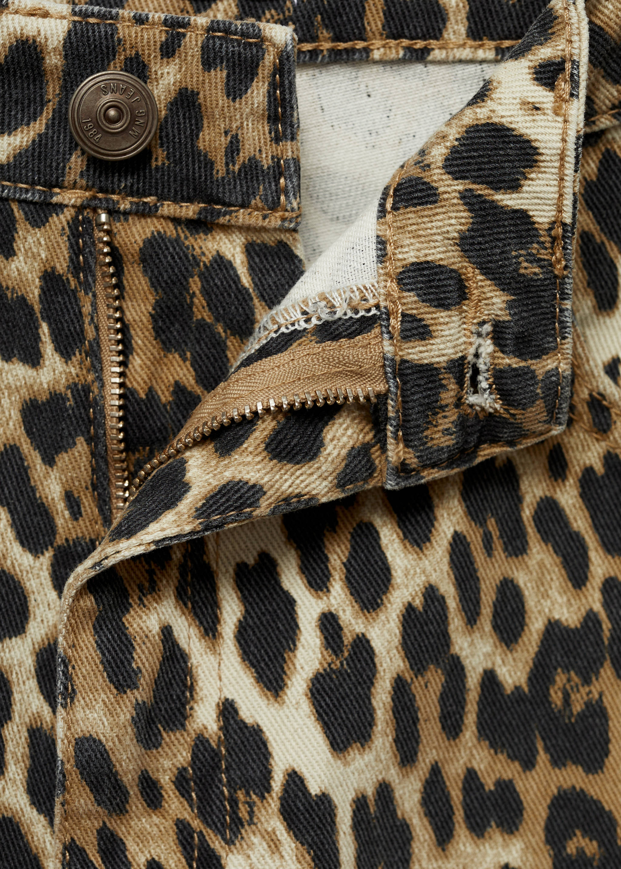 Jeans rectos tiro alto leopardo - Detalle del artículo 0