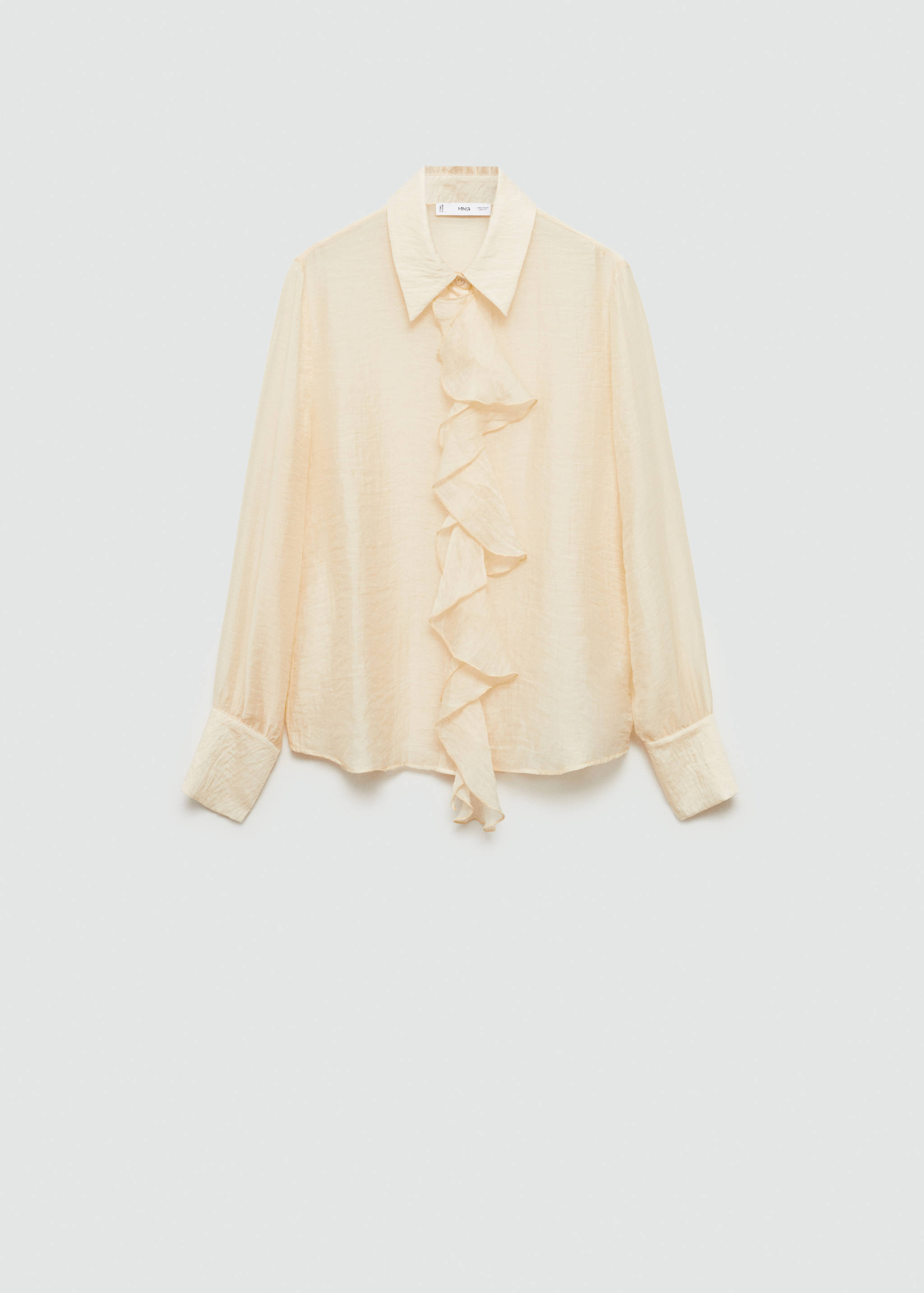 Skjorte i lyocell med volanger - Artikkel uten modell