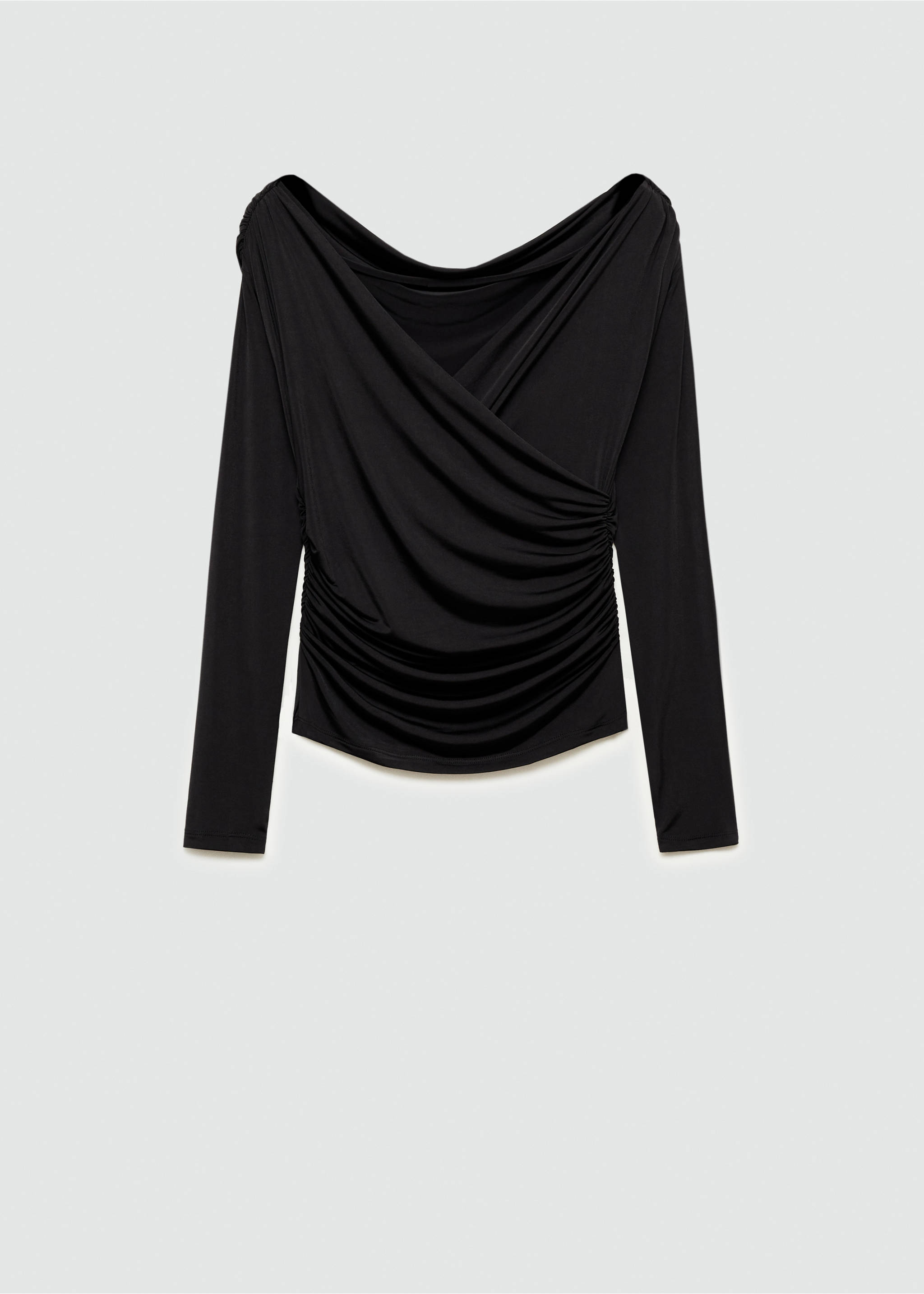 T-Shirt mit überkreuztem Design - Artikel ohne Model, Schwarz. Ref: 77065672-00.