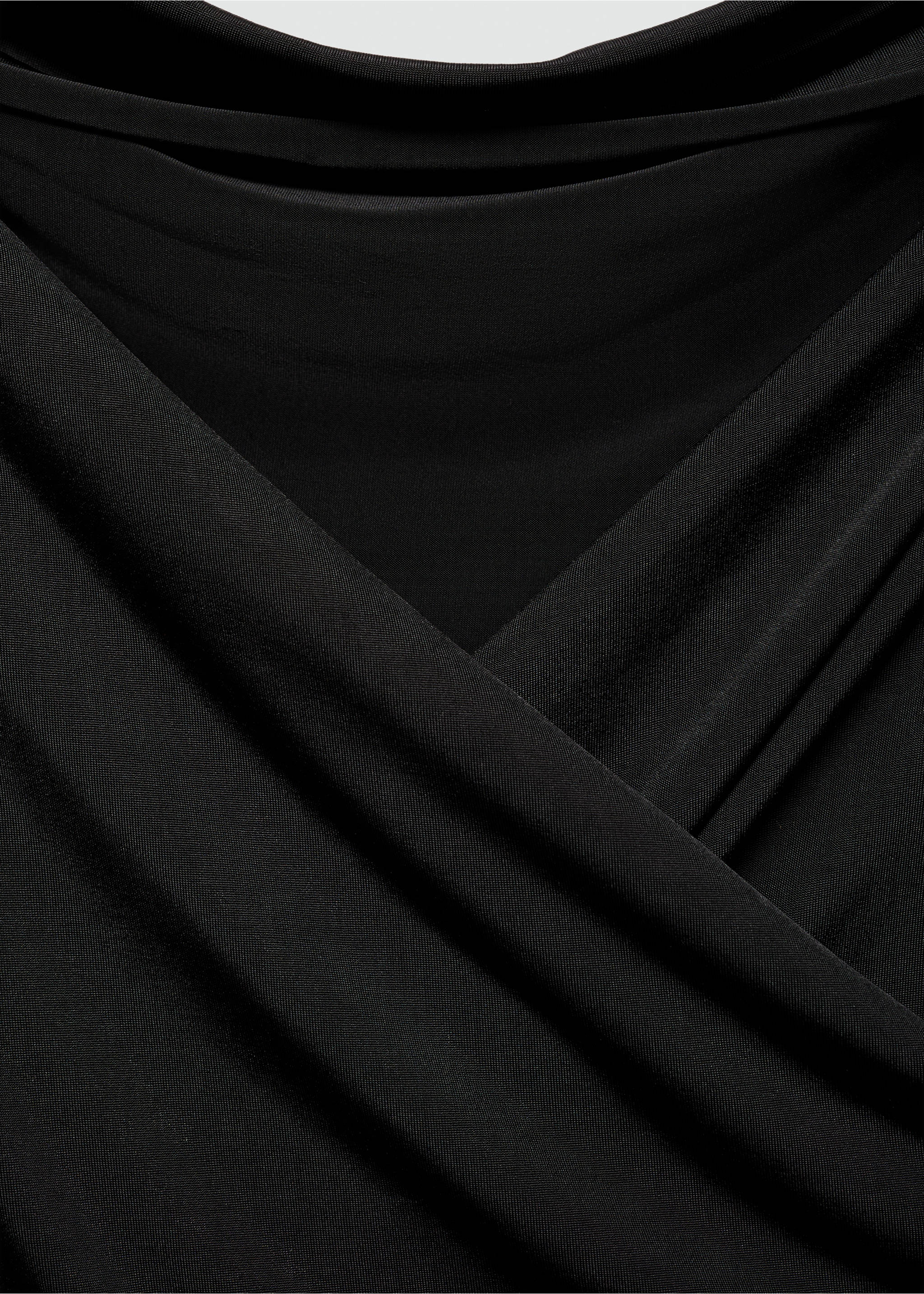 T-Shirt mit überkreuztem Design - Detail des Artikels 8, Schwarz. Ref: 77065672-00.