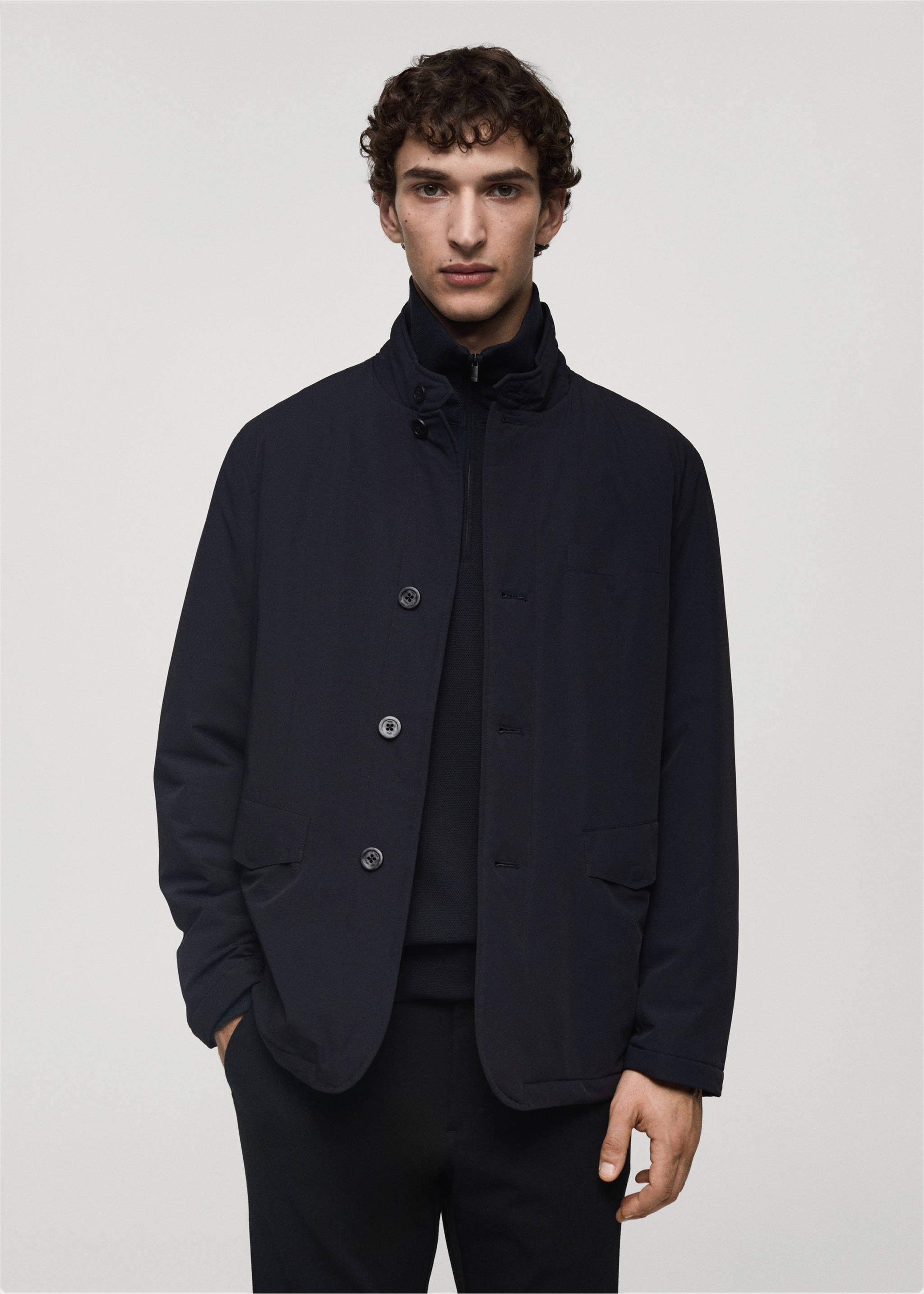 Veste imperméable rembourrage Thermore® - Plan moyen, Bleu marine foncé. Ref: 77065960-00.