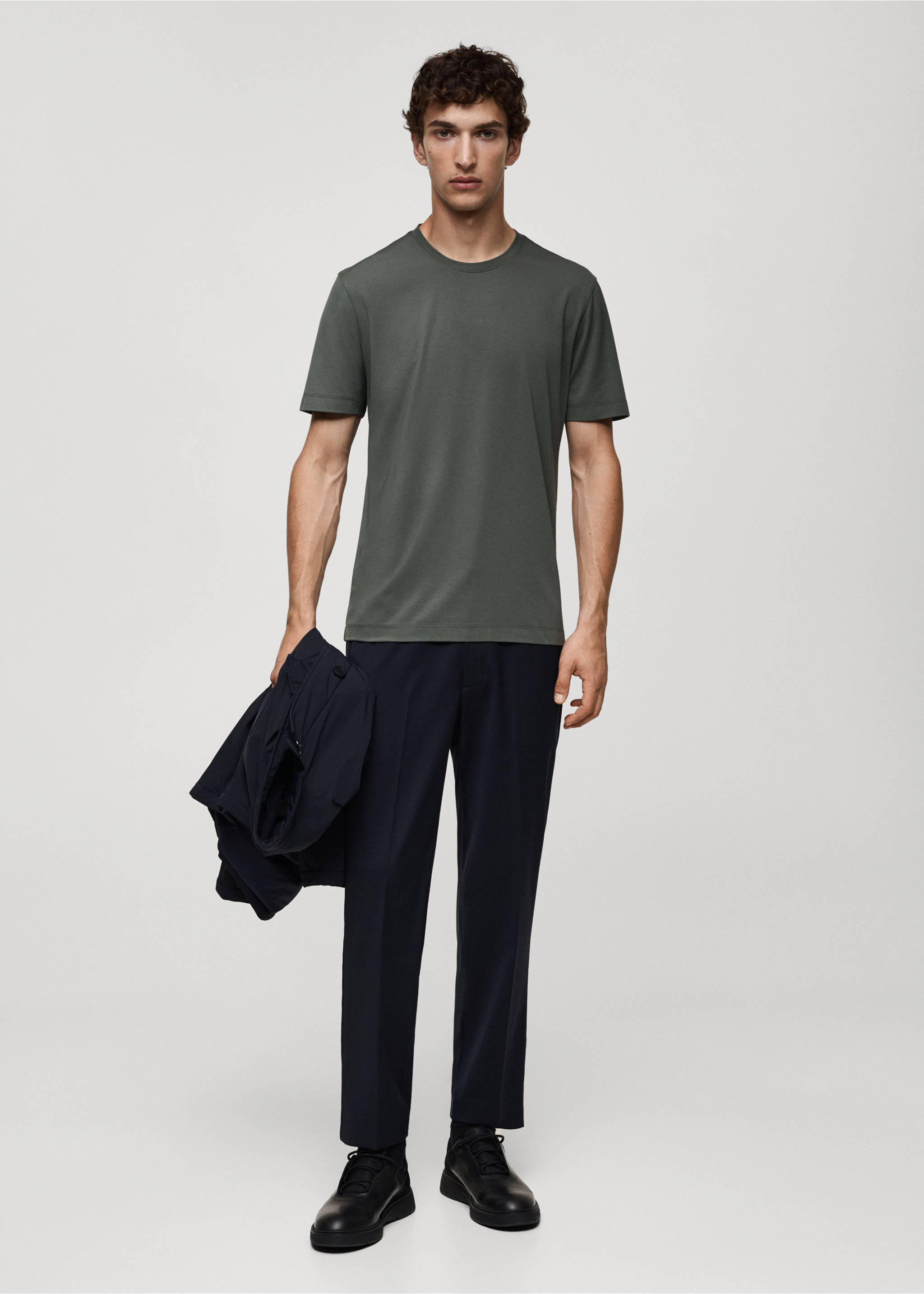 Crease-resistant comfort stretch t-shirt - General plane, Green. Ref: 77065966-00.
