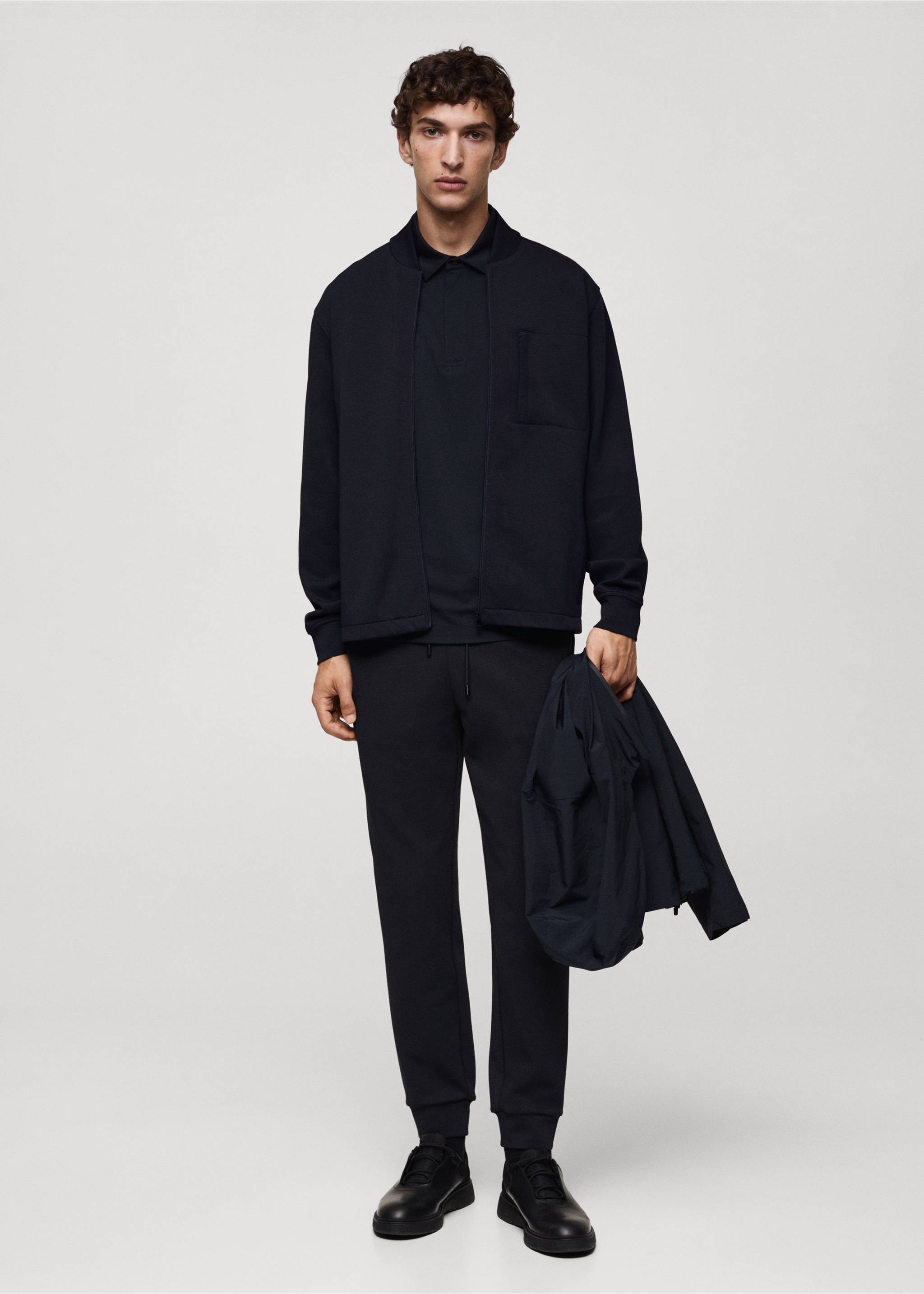 Bomber sweatshirt with anti-odour technology - General plane, Dark Navy. Ref: 77065967-00.