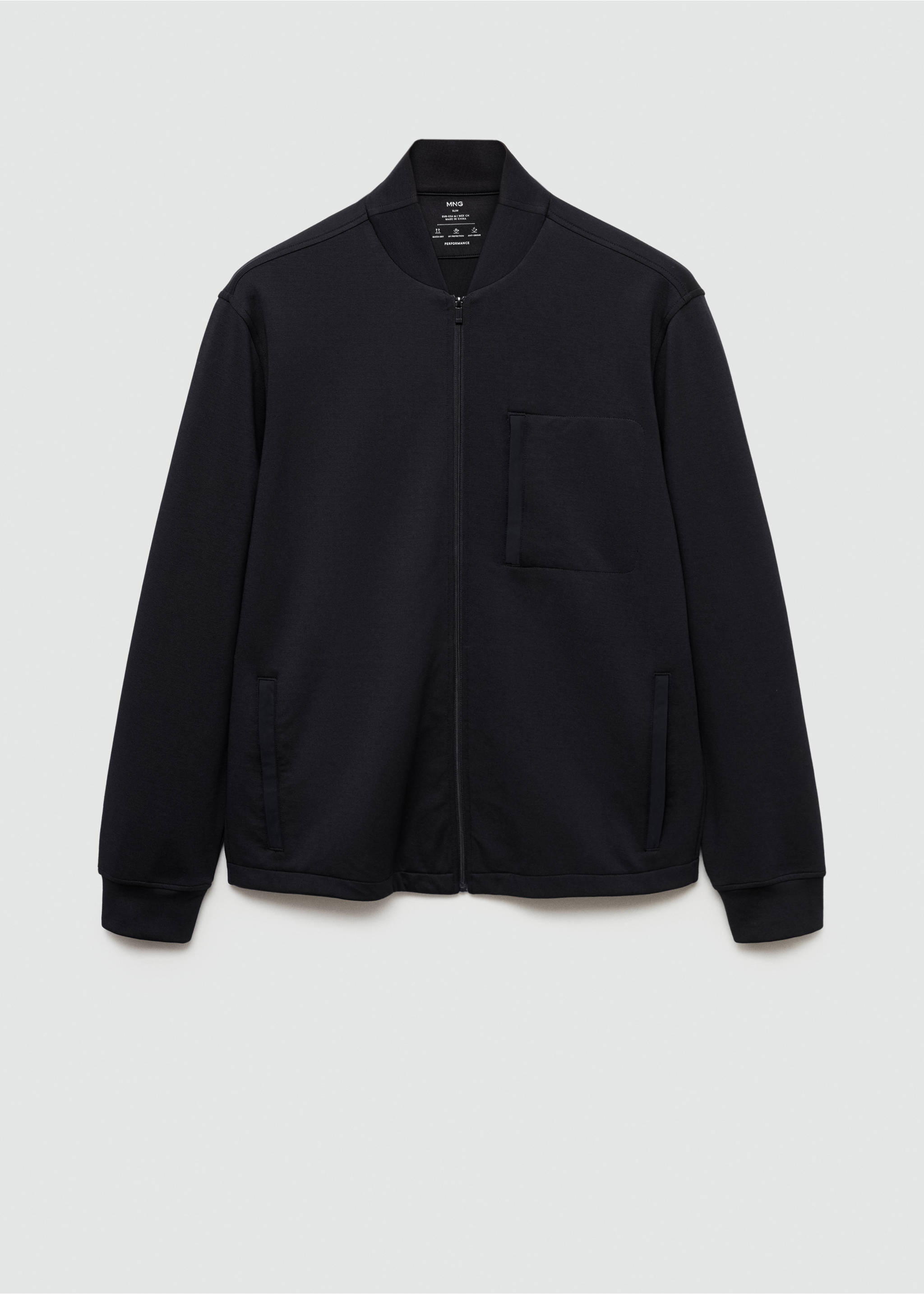 Bomber sweatshirt with anti-odour technology - Article without model, Dark Navy. Ref: 77065967-00.
