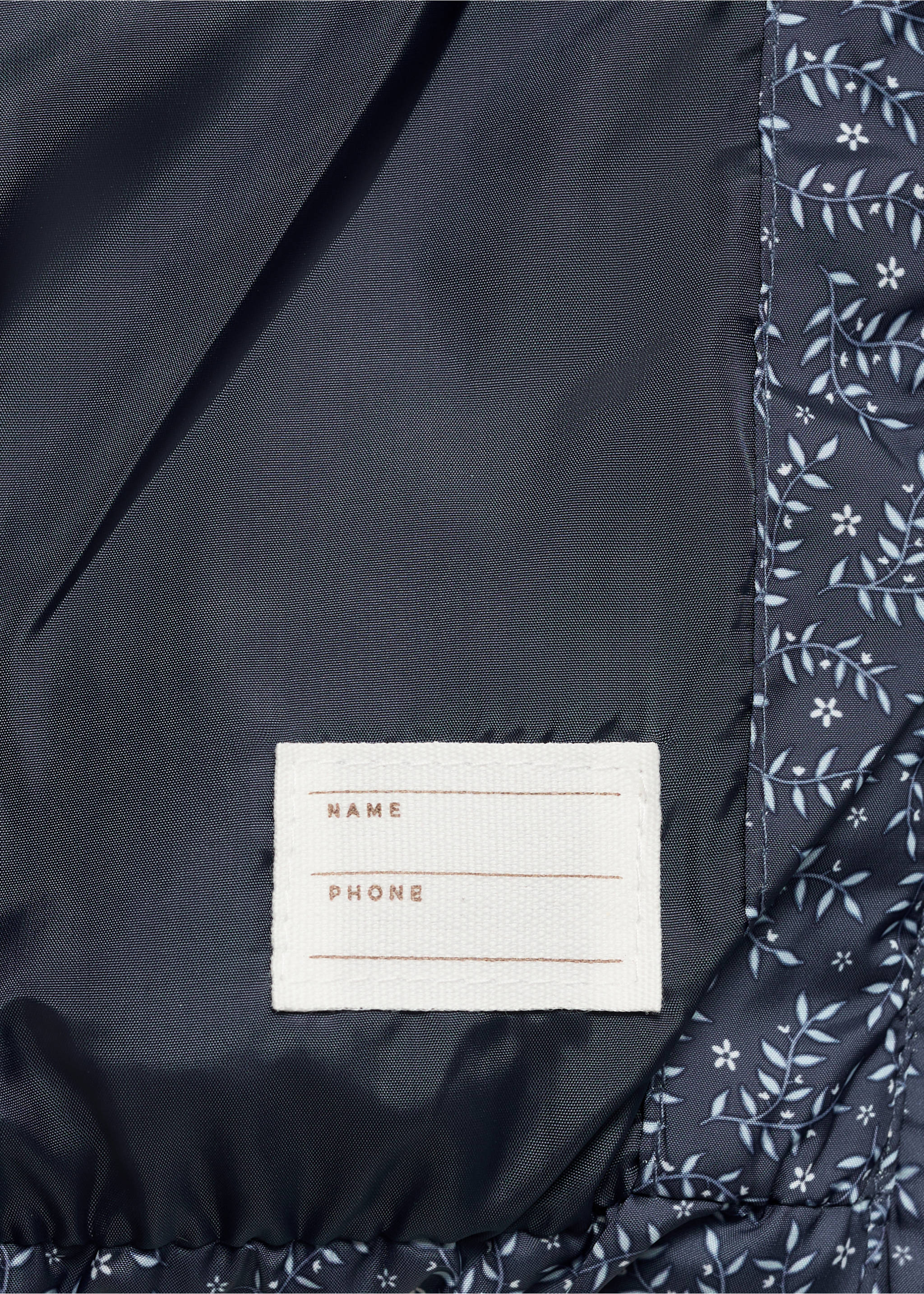 Flowers print quilted anorak - Details of the article 0, Blue. Ref: 77065969-00.