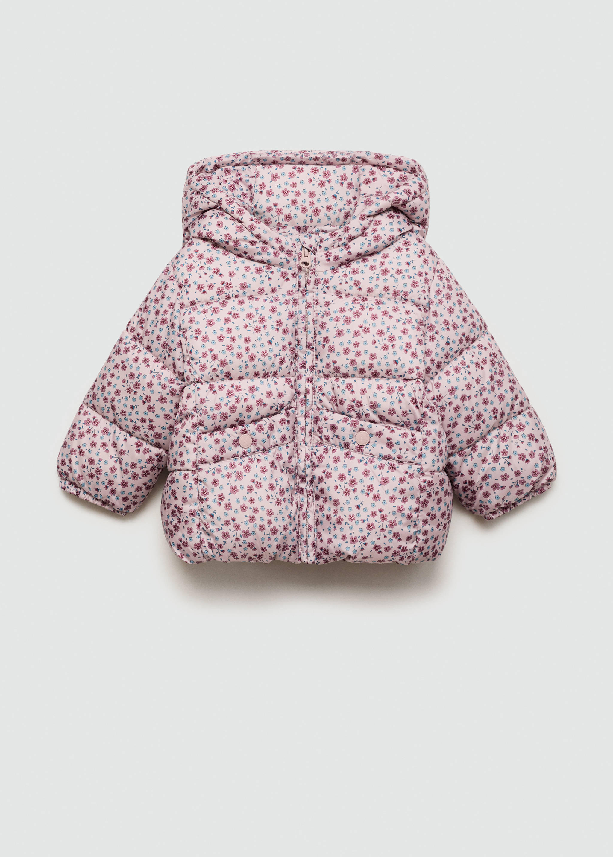 Flowers print quilted anorak - Article without model