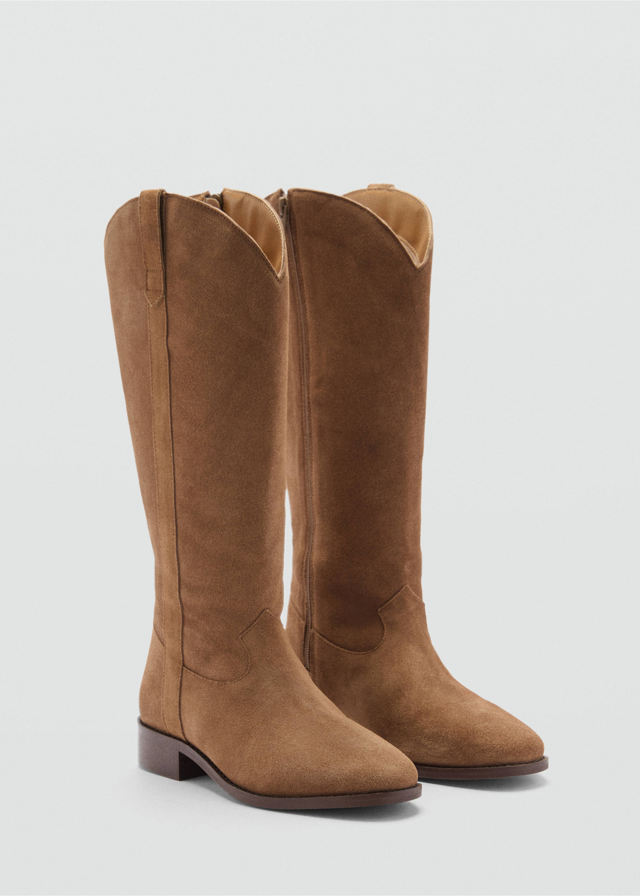 Cowboy-Stiefel aus Leder - Mittlere Ansicht, Tobacco-Braun. Ref: 77065970-00.