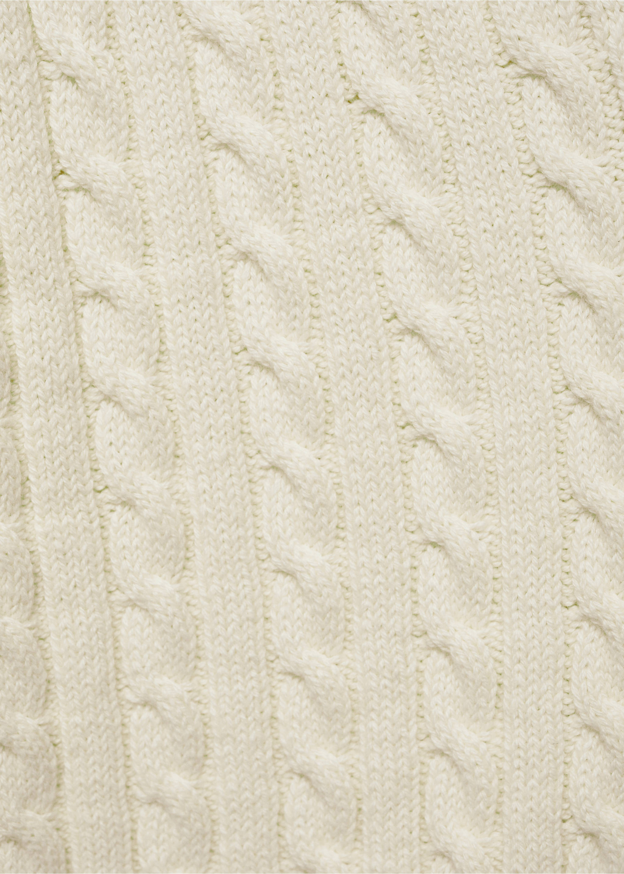 Geknöpfter Cardigan aus Grobstick mit Zopfmuster - Detail des Artikels 0, Cremeweiß. Ref: 77065973-00.