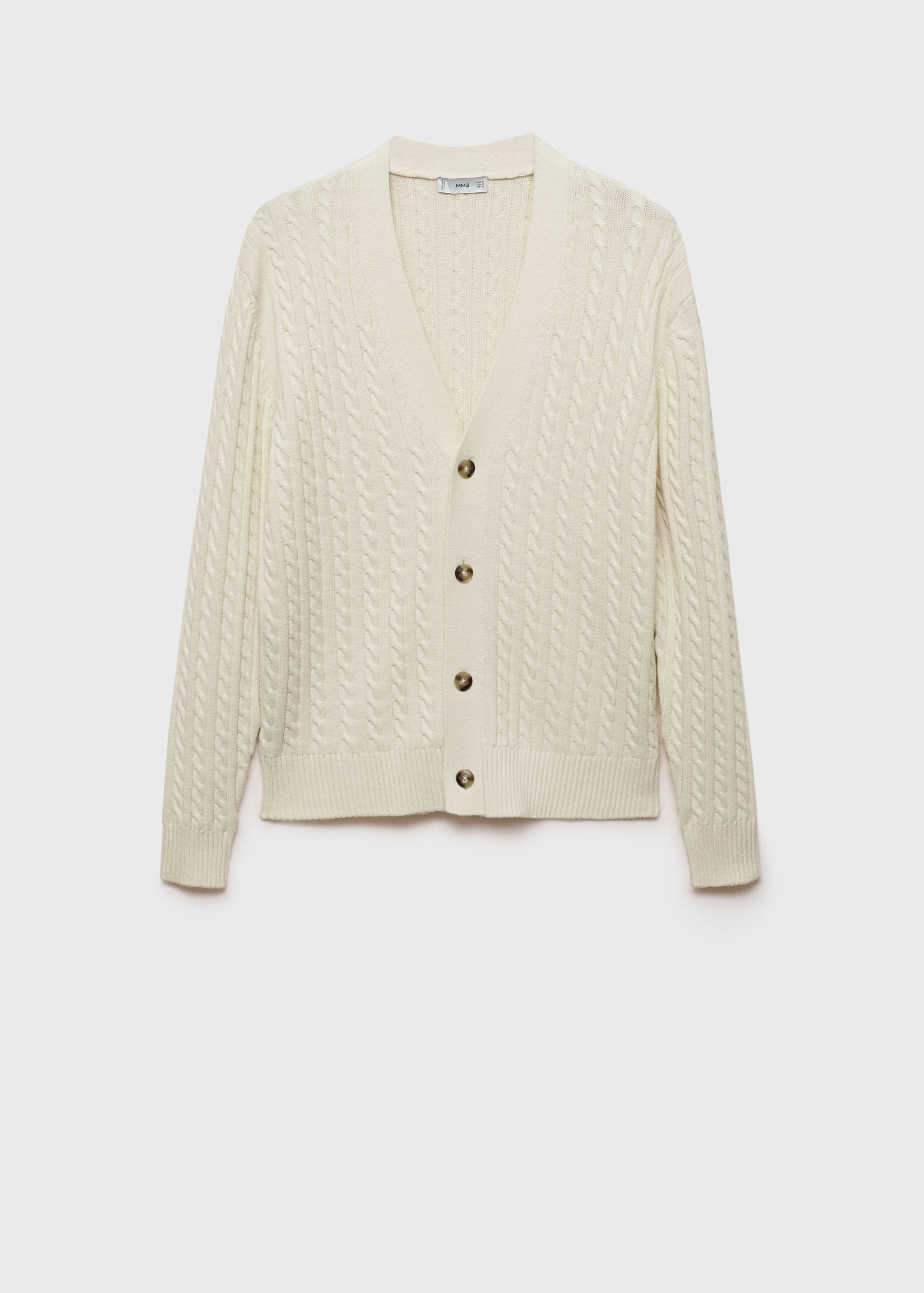 Chunky-knit cotton-blend braided cardigan with buttons - Article without model