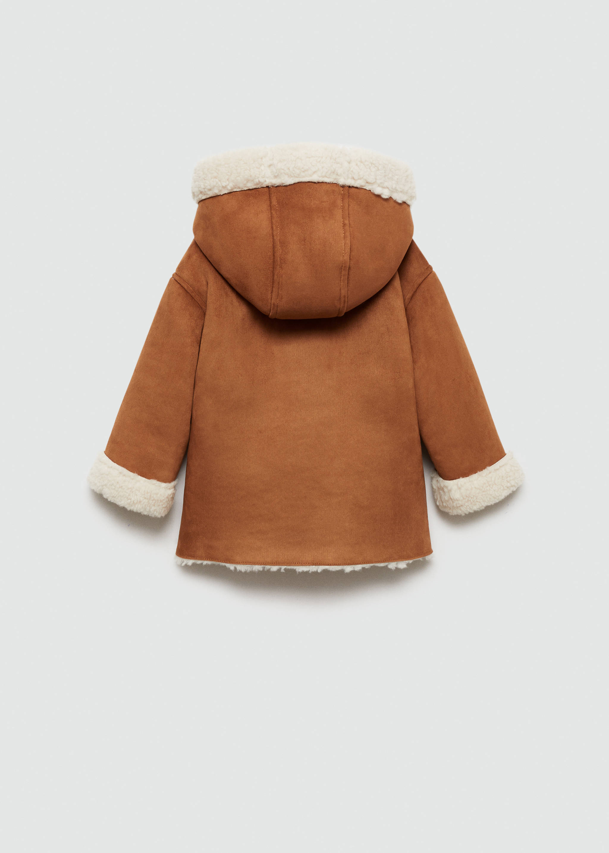 Suede and shearling-effect coat - Reverse of the article