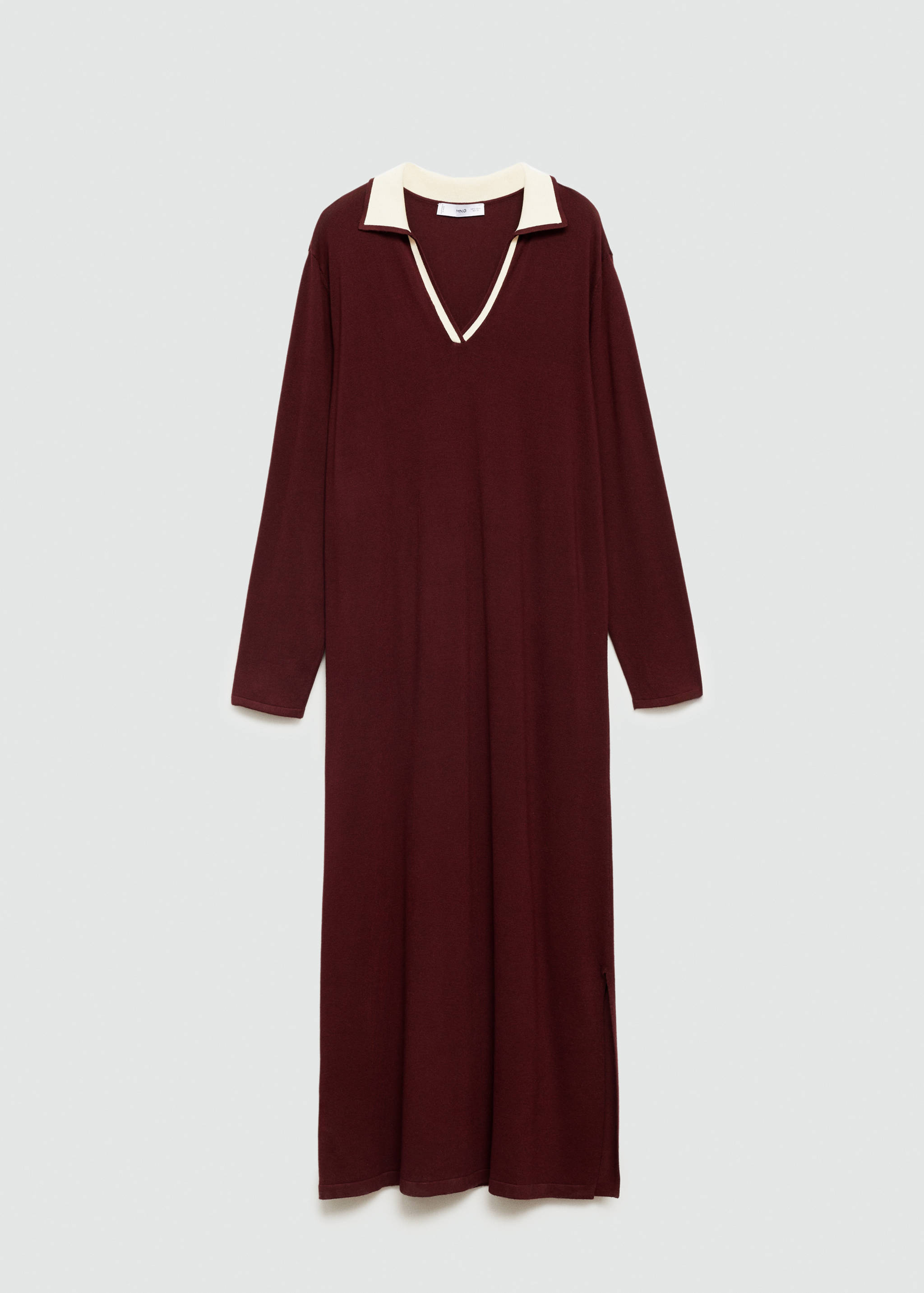 Knitted dress with contrasting collar - Article without model