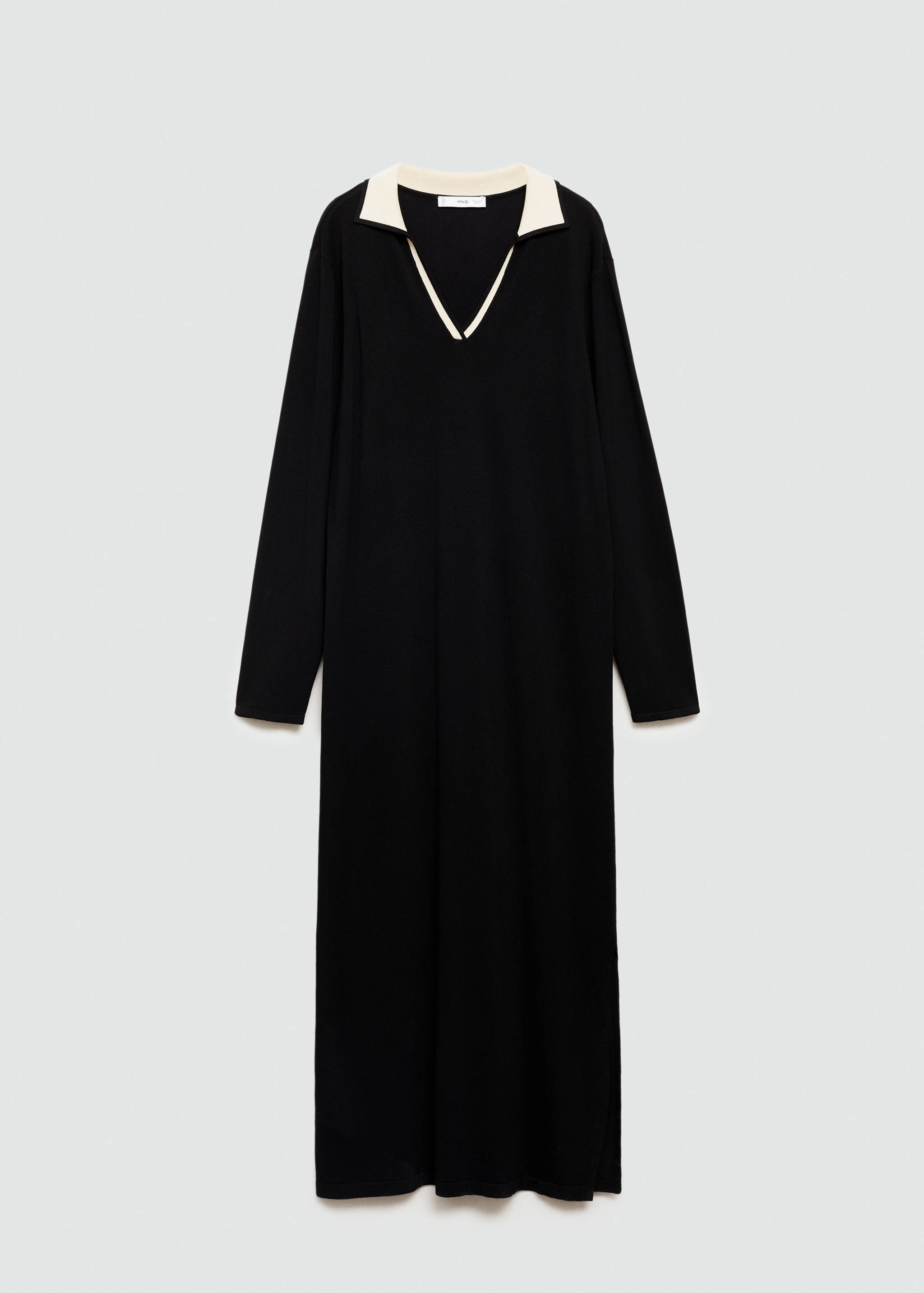 Knitted dress with contrasting collar - Article without model