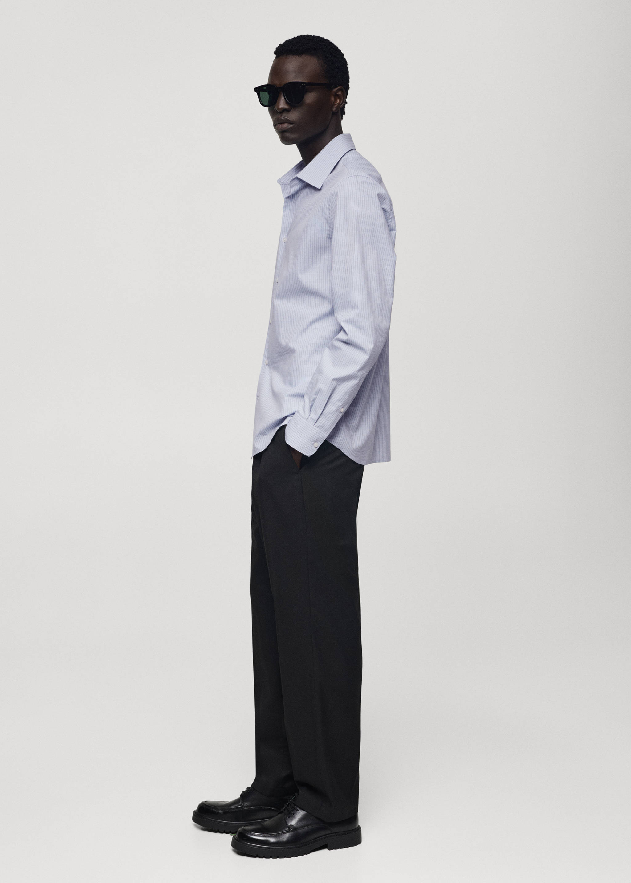 Slim-fit cotton pinstripe shirt - Details of the article 2