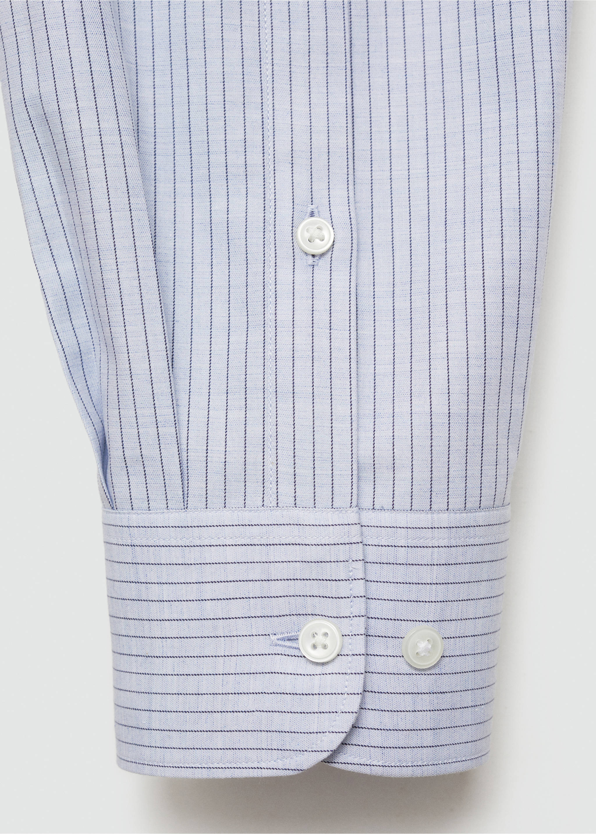 Slim-fit cotton pinstripe shirt - Details of the article 0, Sky Blue. Ref: 77065980-00.