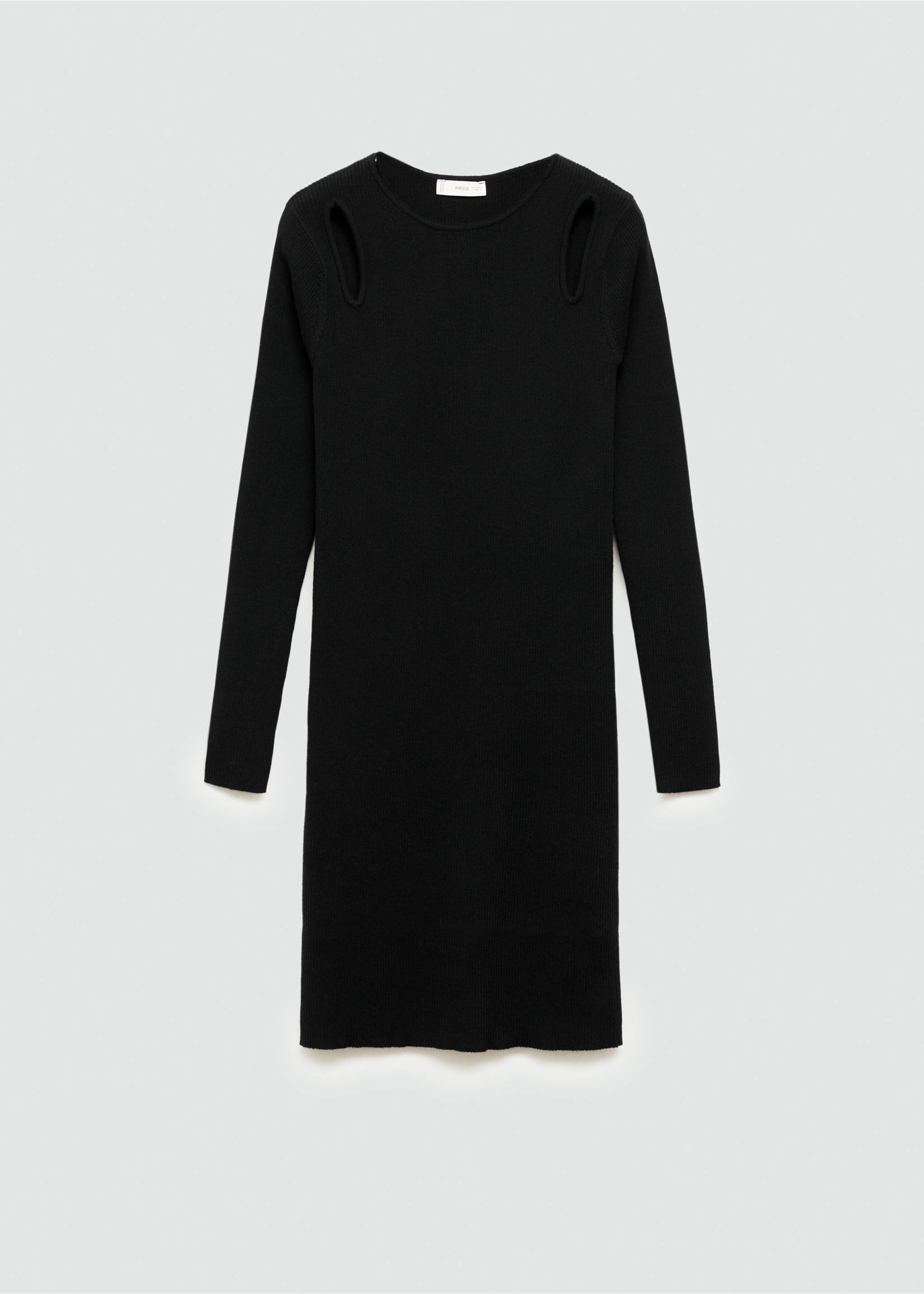 Sukienka z prążkowanej dzianiny z wycięciami - Artykuł bez modela/modelki, Czarny. Ref: 77065984-00.