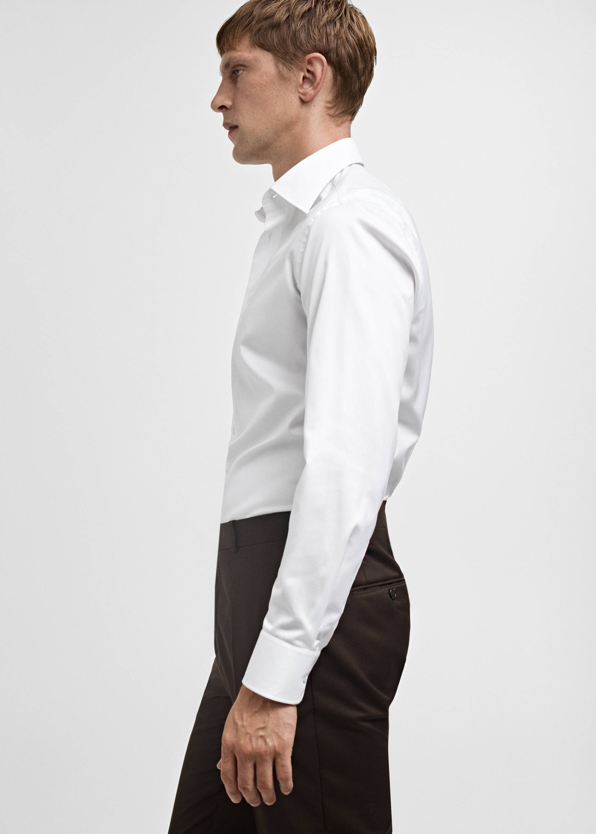 Slim fit cotton suit shirt - Details of the article 2