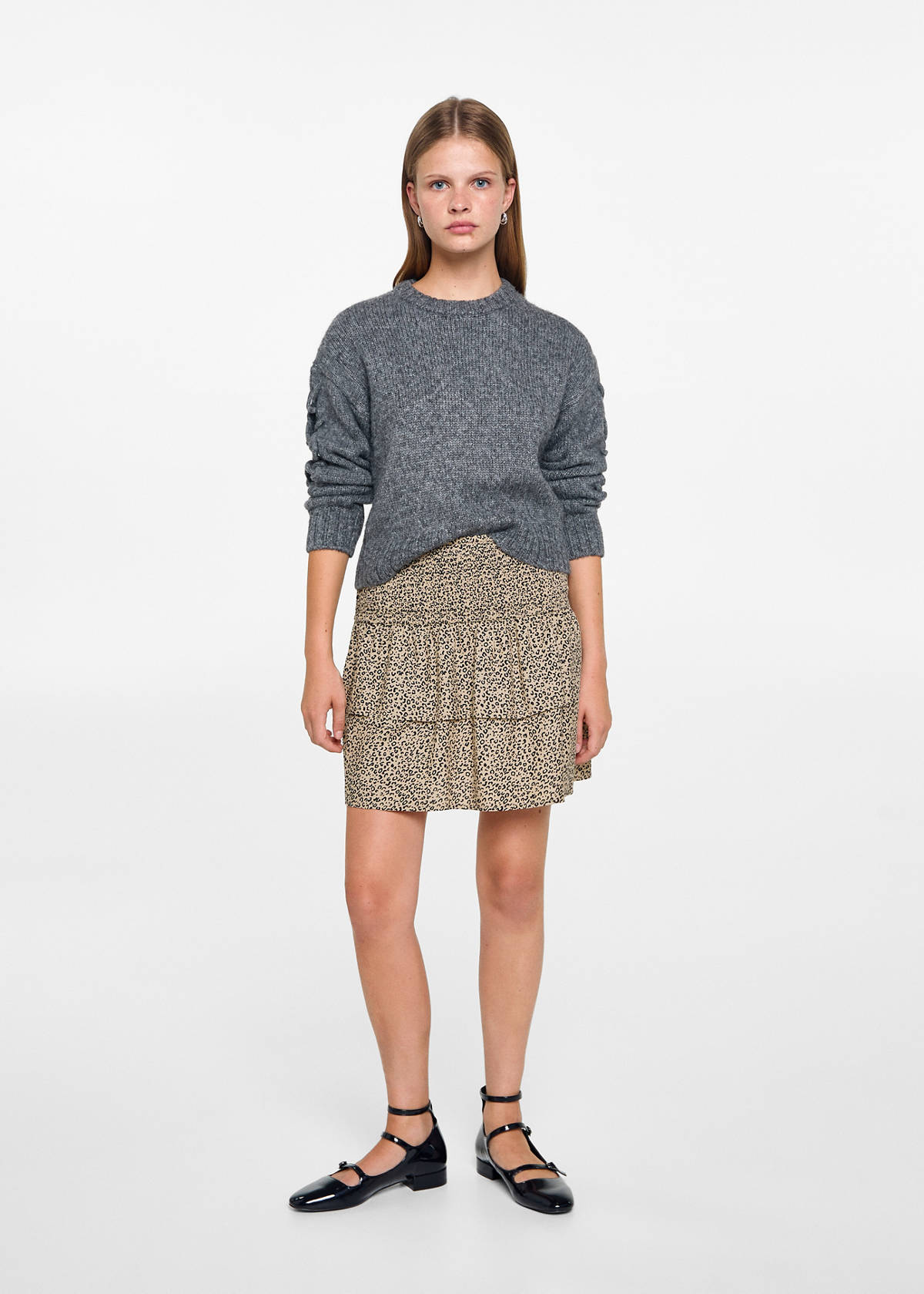 Leopard-print skirt with ruffles