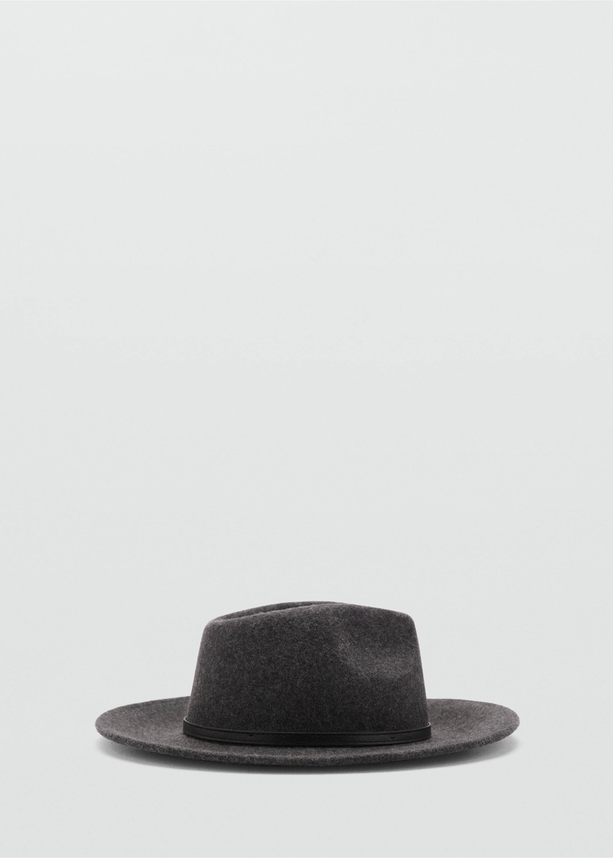 Woollen hat with decorative ribbon - Article without model, Grey. Ref: 77065994-00.