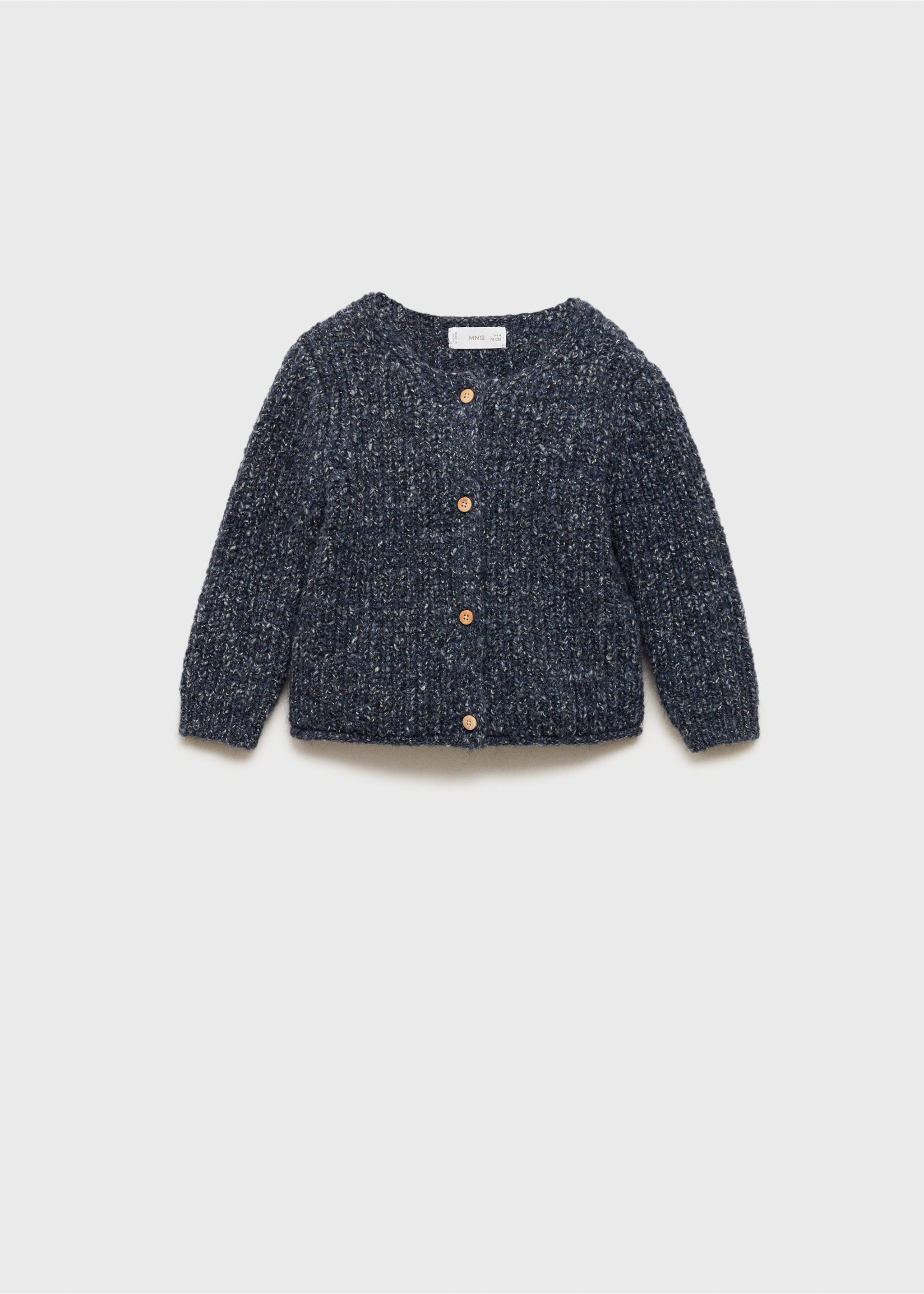 Combined knitted cardigan - Article without model, Dark Navy. Ref: 77065999-00.