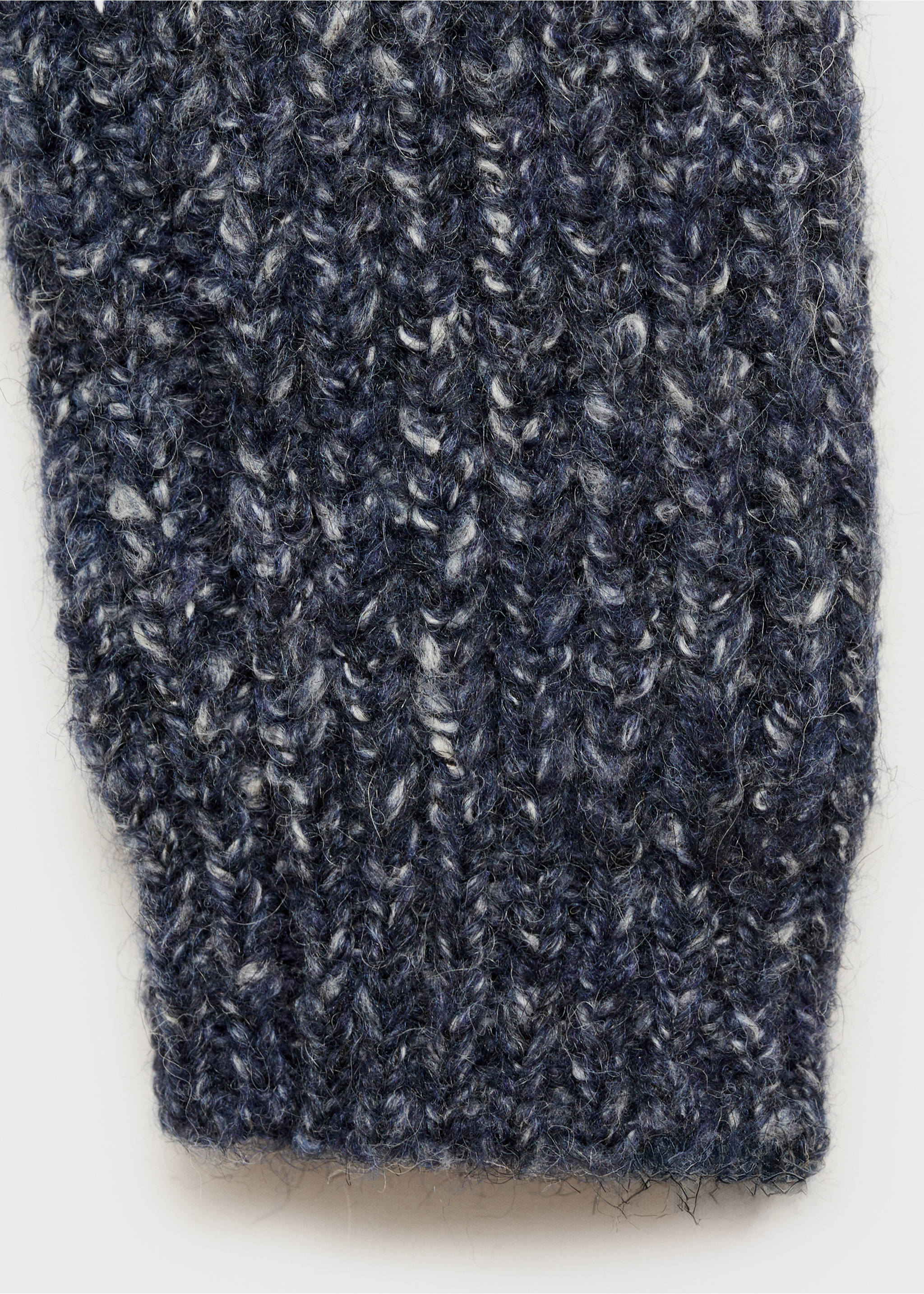 Combined knitted cardigan - Details of the article 8, Dark Navy. Ref: 77065999-00.