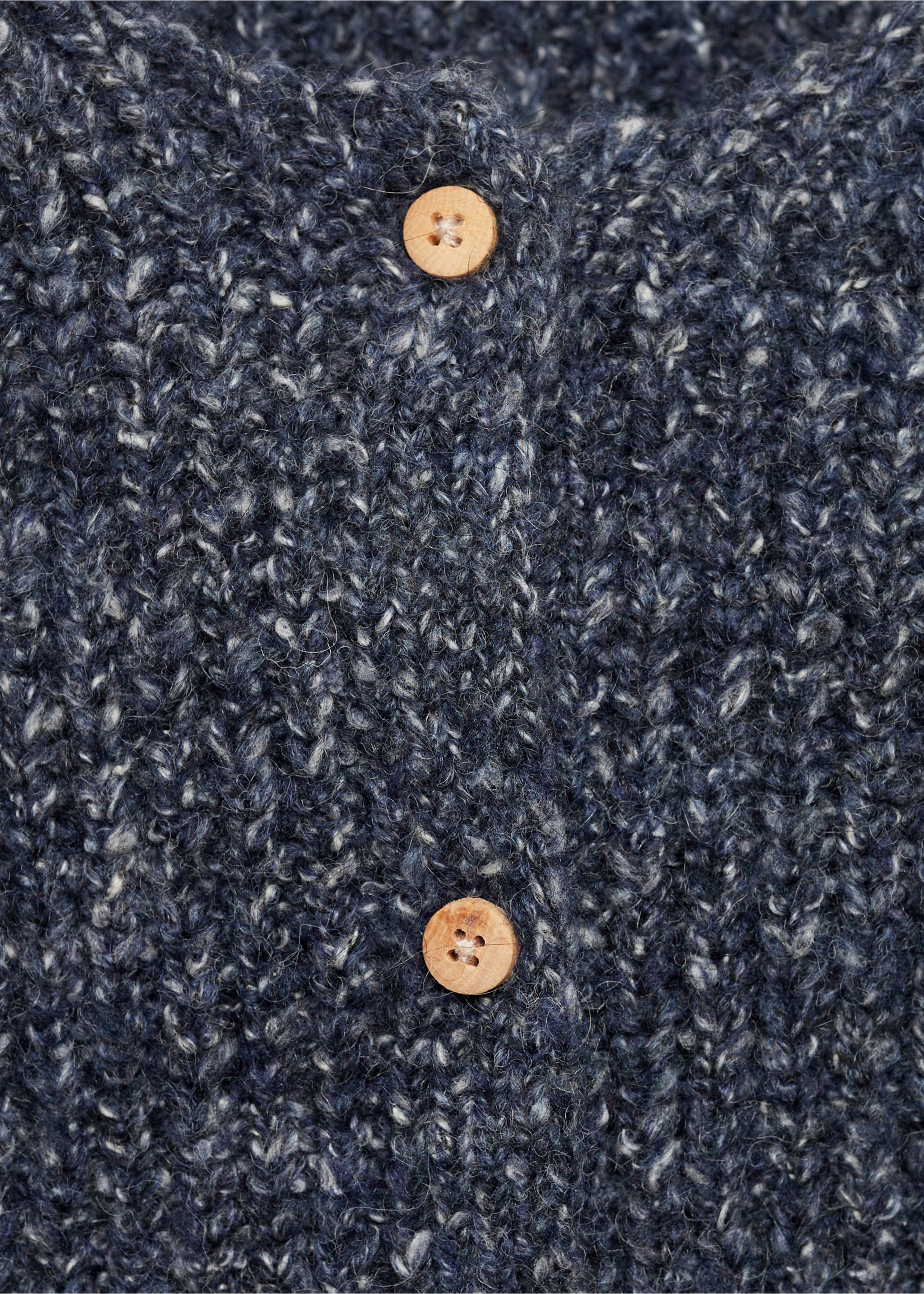 Combined knitted cardigan - Details of the article 0, Dark Navy. Ref: 77065999-00.
