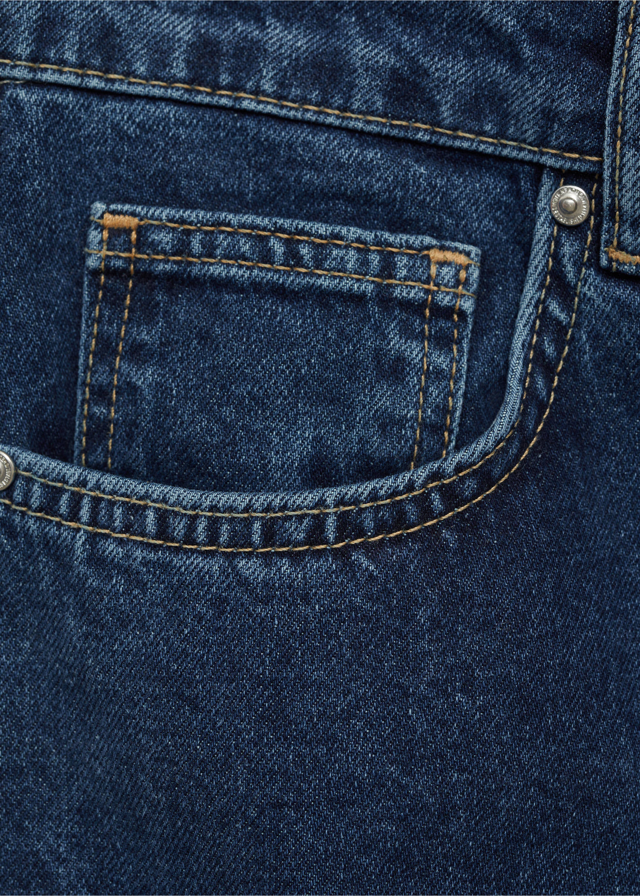 Denim midi-skirt - Details of the article 0, Dark Blue. Ref: 77066007-00.