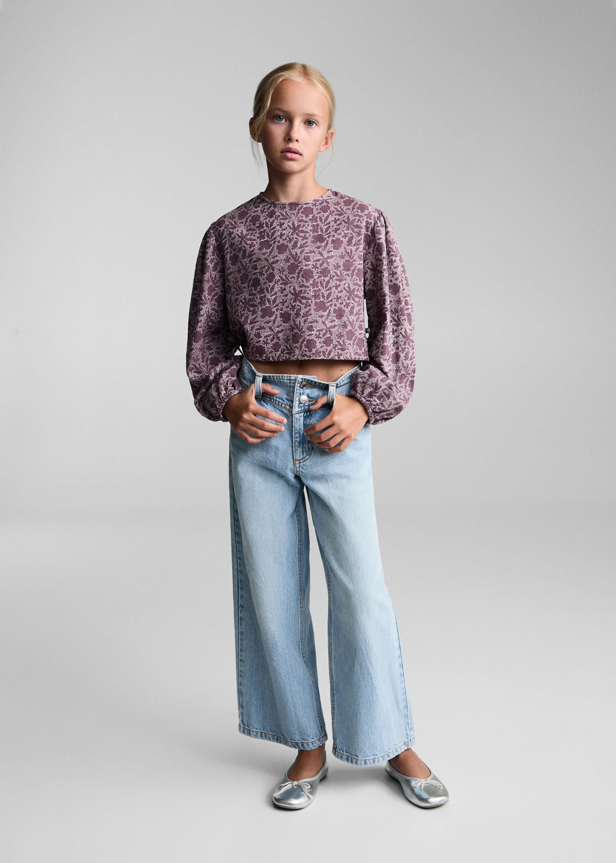 Blugi culottes cu cusături decorative - Plan general