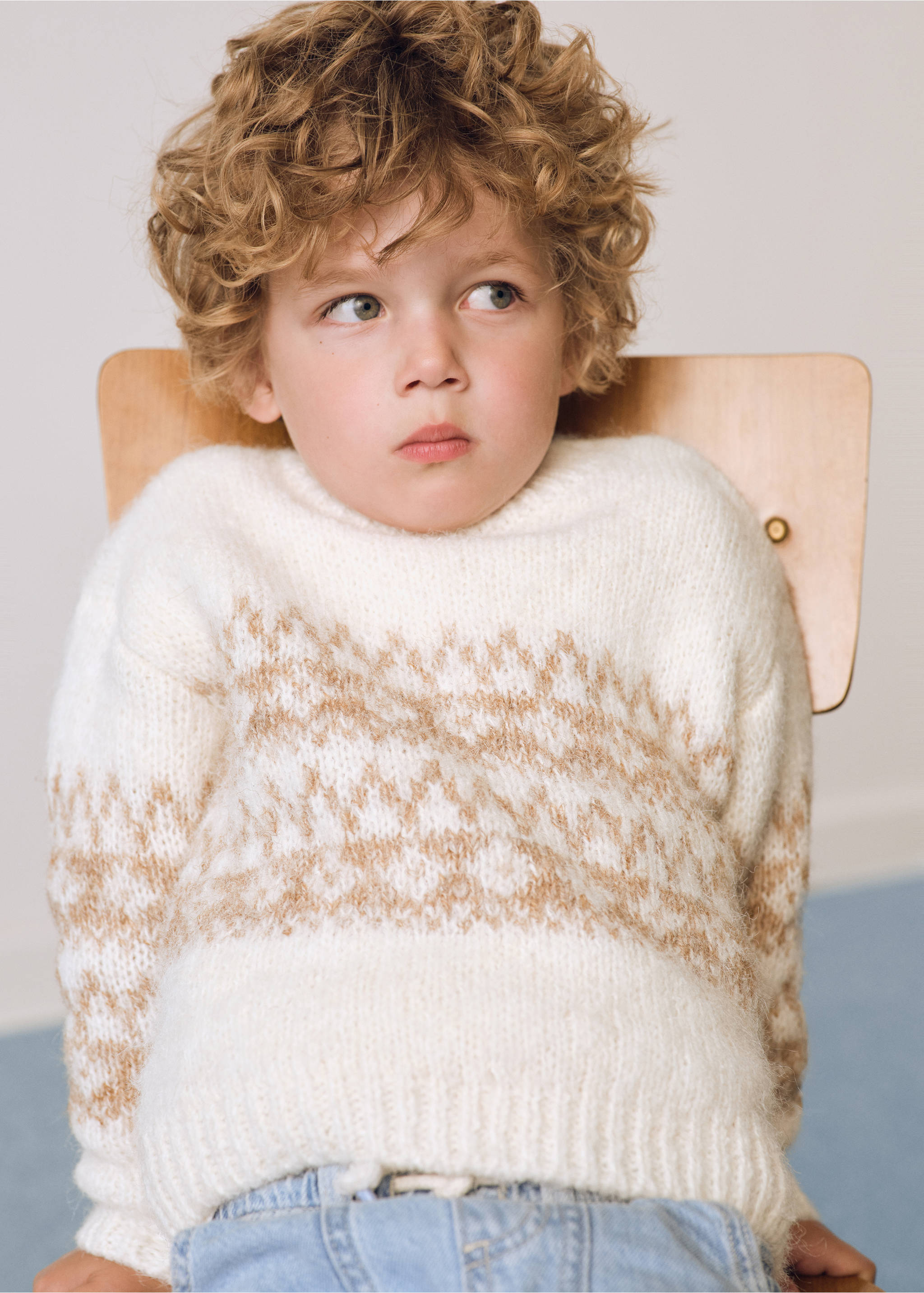 Jacquard knitted sweater - General plane, Off White. Ref: 77066344-00.