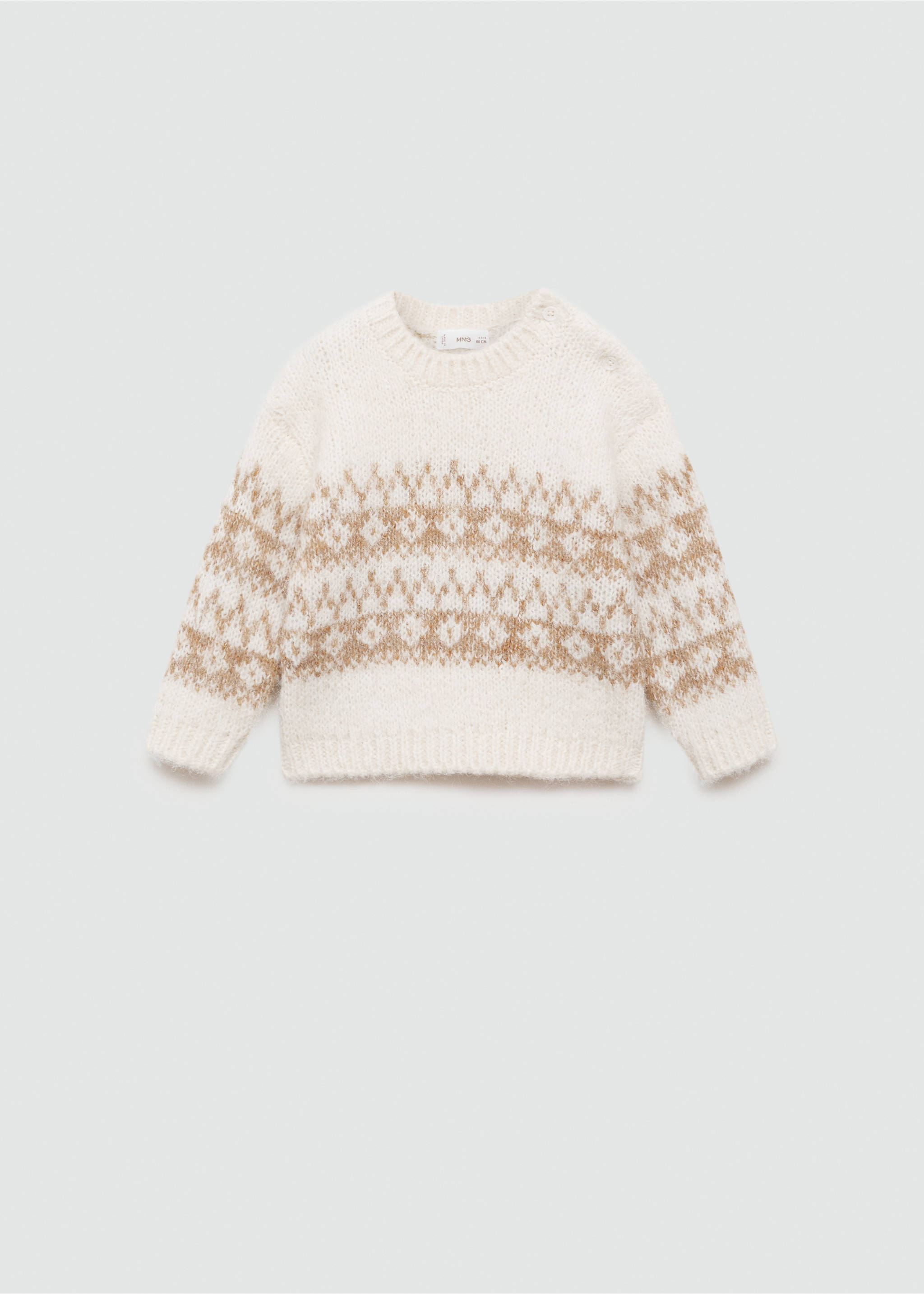 Jacquard knitted sweater - Article without model, Off White. Ref: 77066344-00.