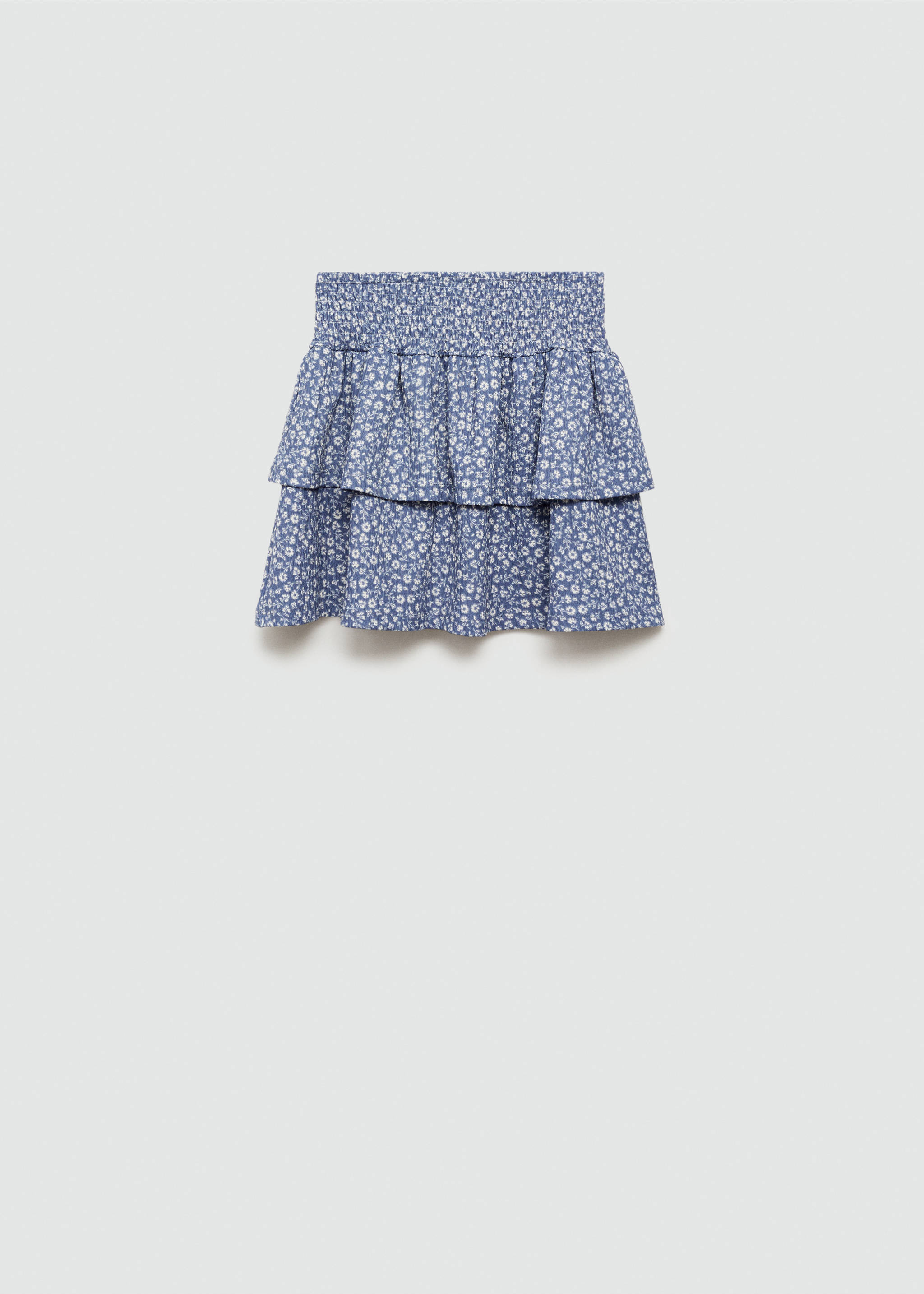 Ruffle flower print skirt - Reverse of the article, Blue. Ref: 77066345-00.