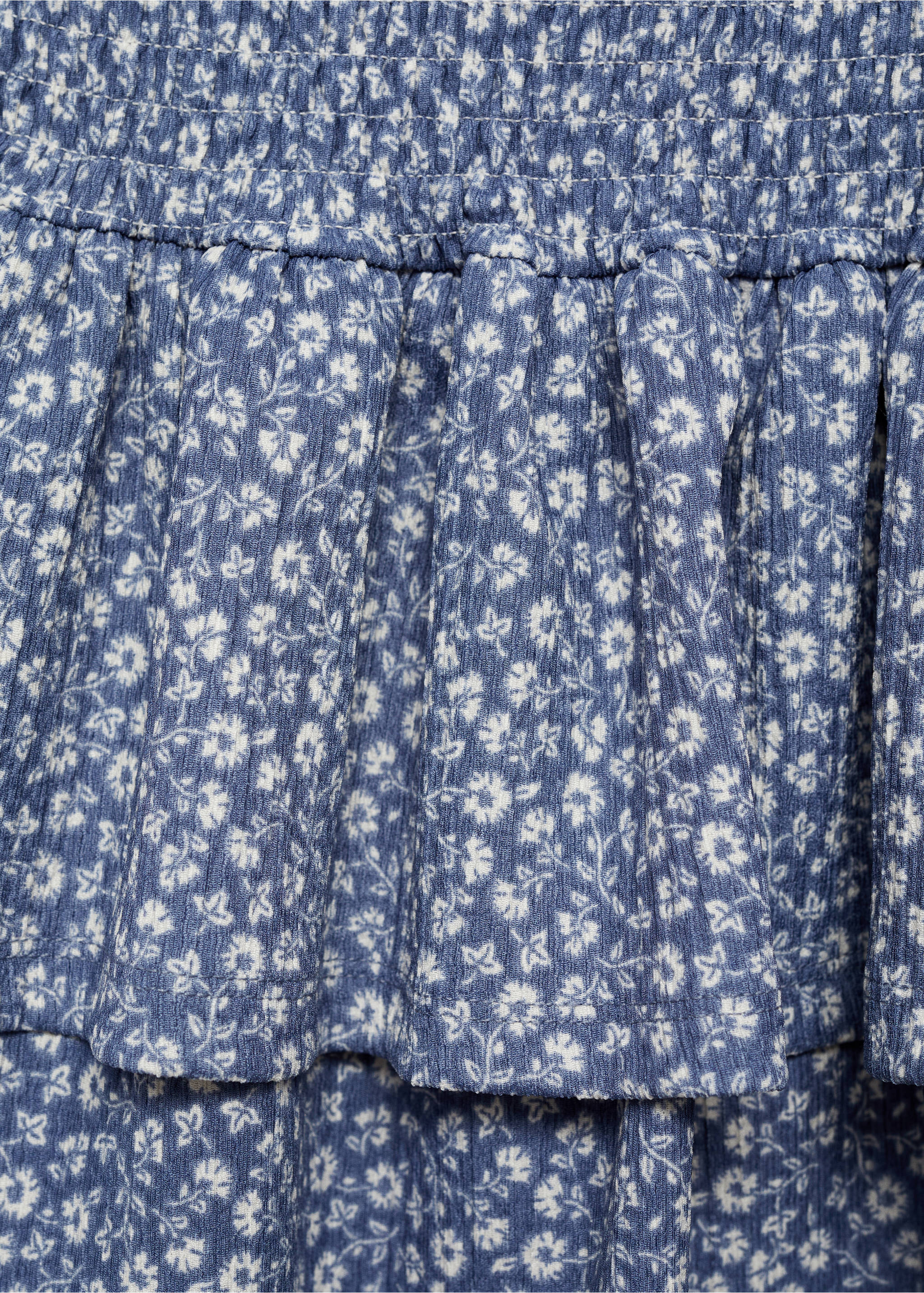 Ruffle flower print skirt - Details of the article 8, Blue. Ref: 77066345-00.