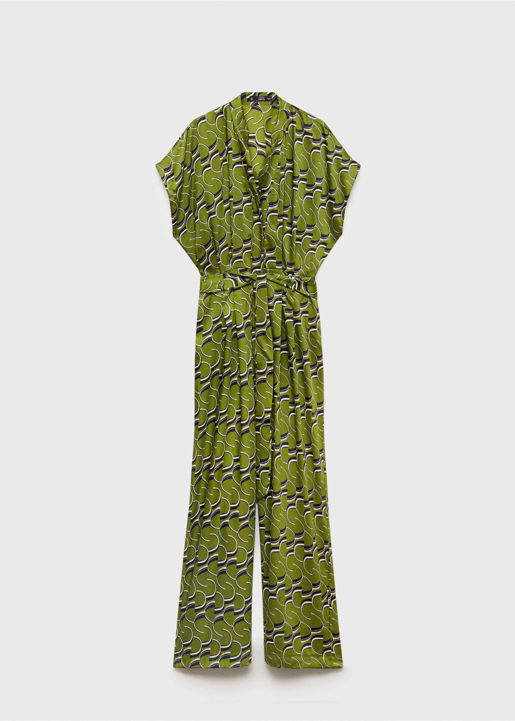 Printed satin jumpsuit - Article without model, Green. Ref: 77066355-00.