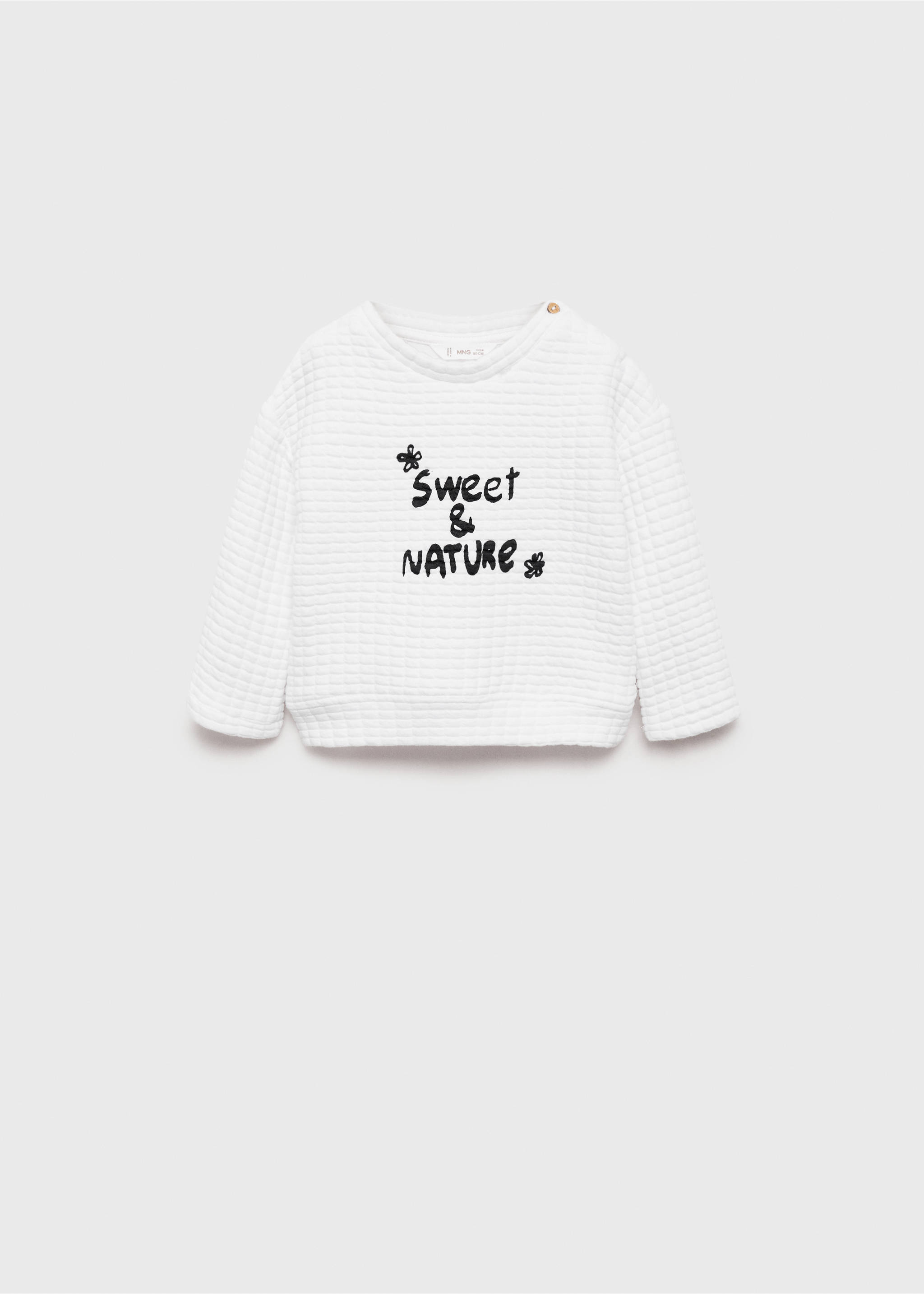 Textured message sweatshirt - Article without model, Off White. Ref: 77066357-00.
