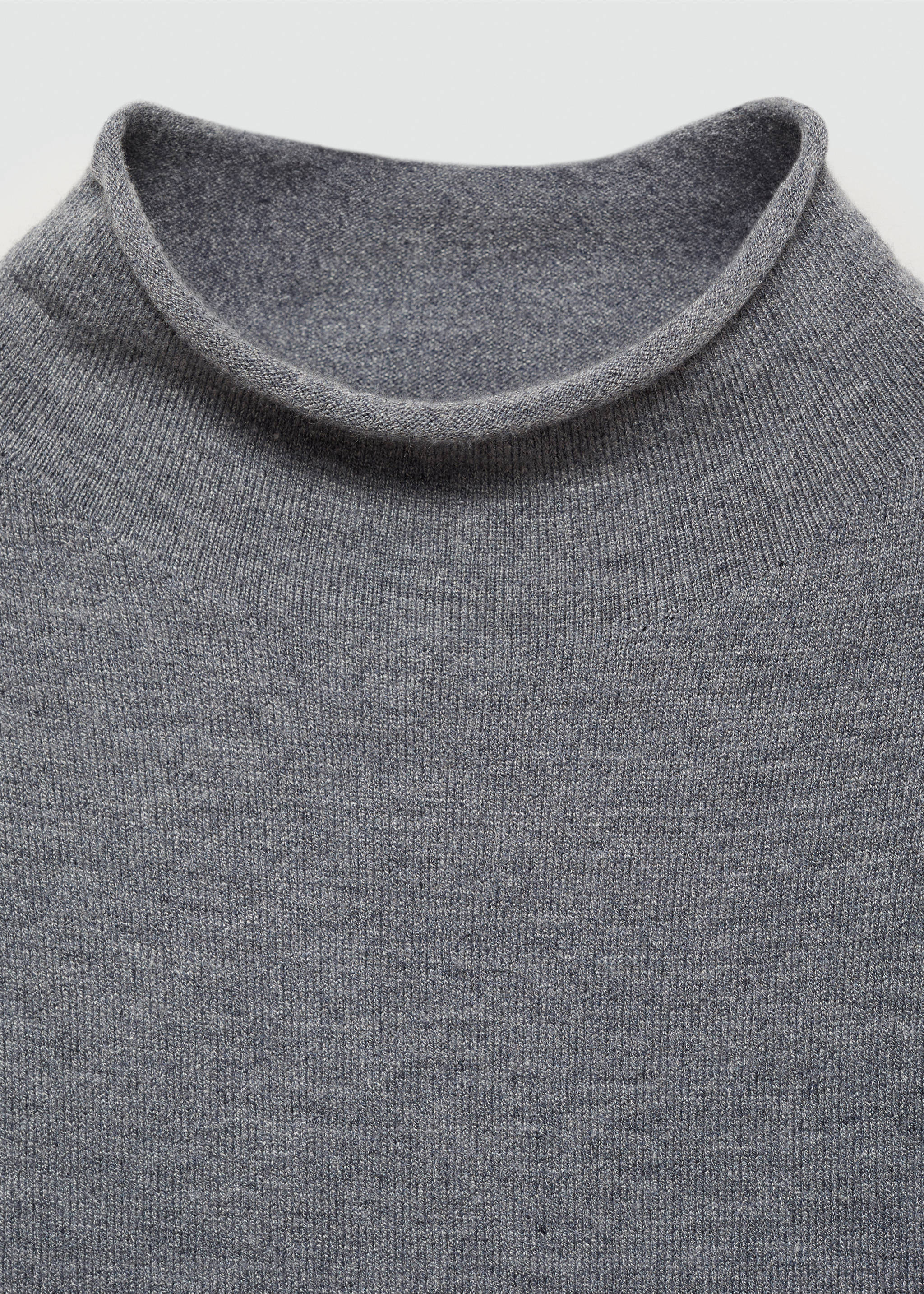 Perkins-neck sweater - Details of the article 8, Medium Heather Grey. Ref: 77066722-00.