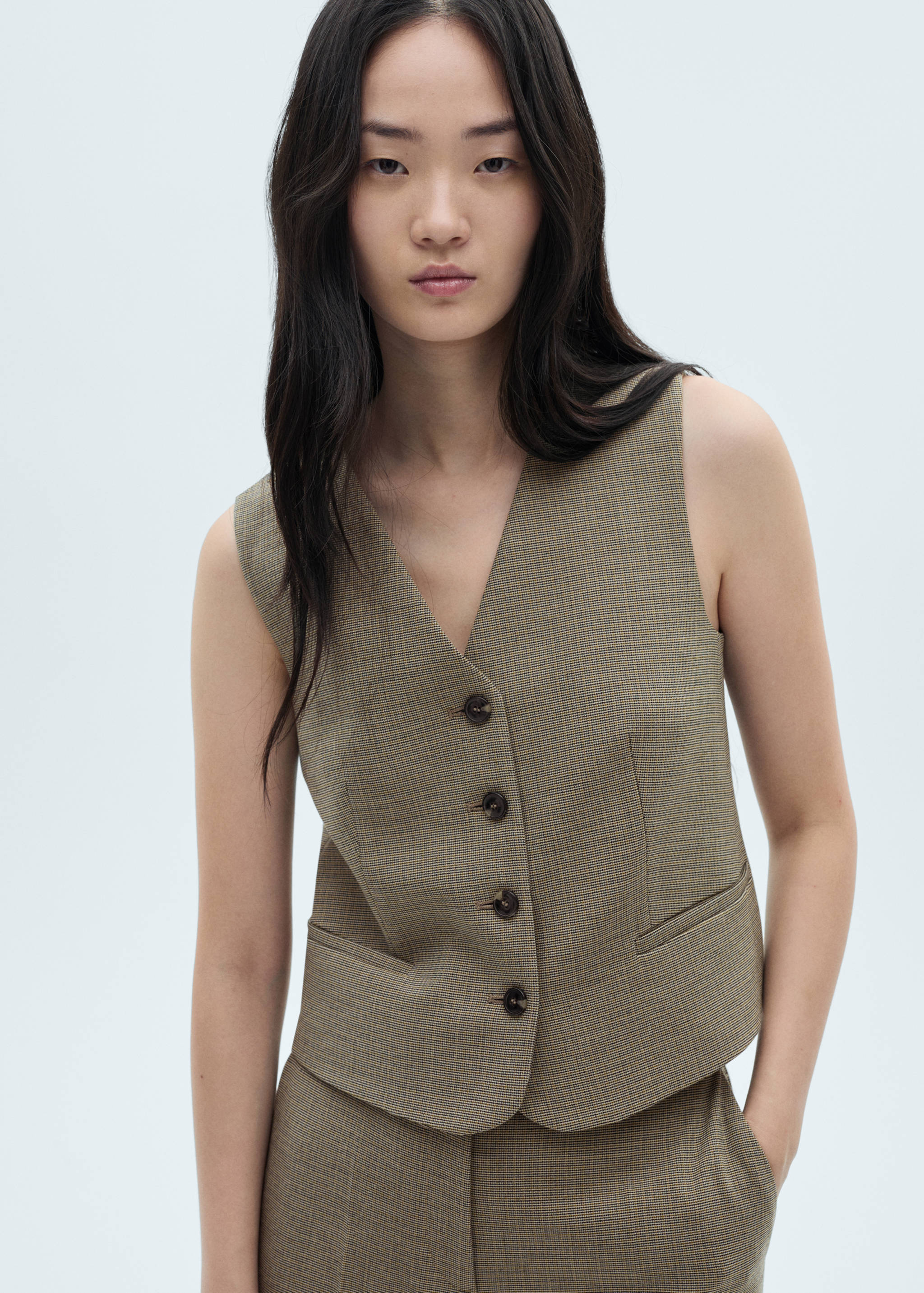 Micro-houndstooth vest - Medium plane