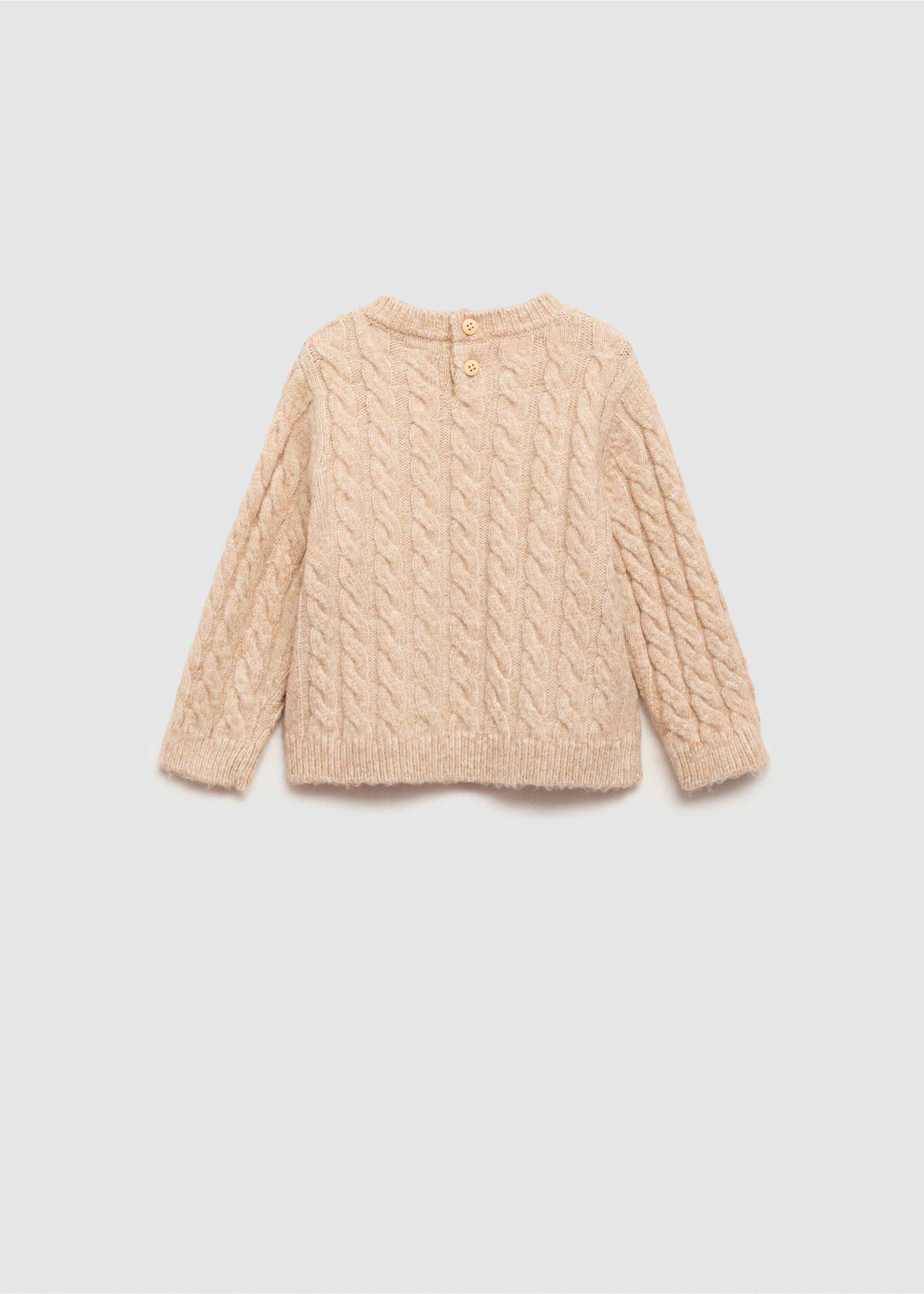 Braided knitted sweater - Reverse of the article, Medium Brown. Ref: 77066733-00.