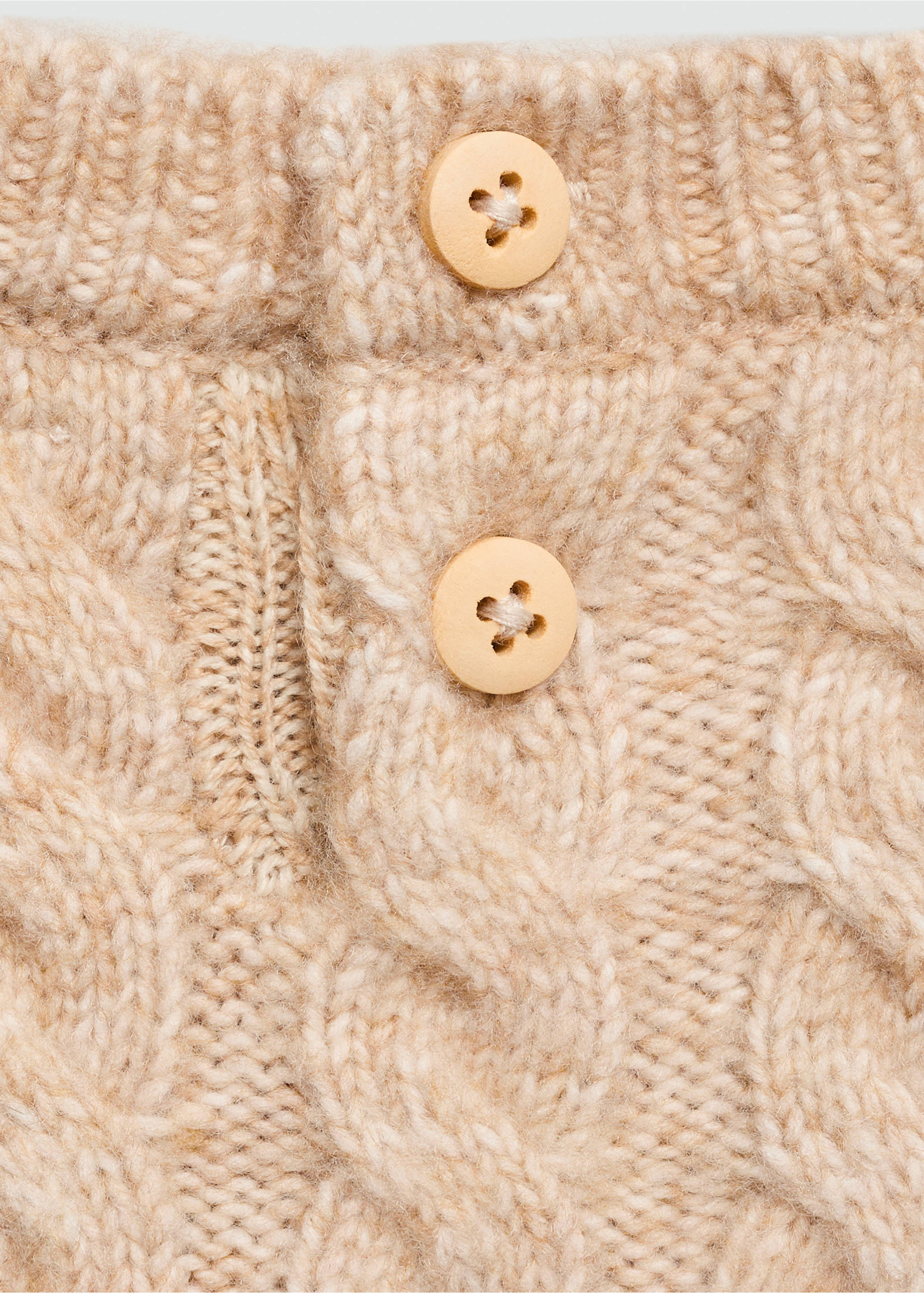 Braided knitted sweater - Details of the article 0, Medium Brown. Ref: 77066733-00.