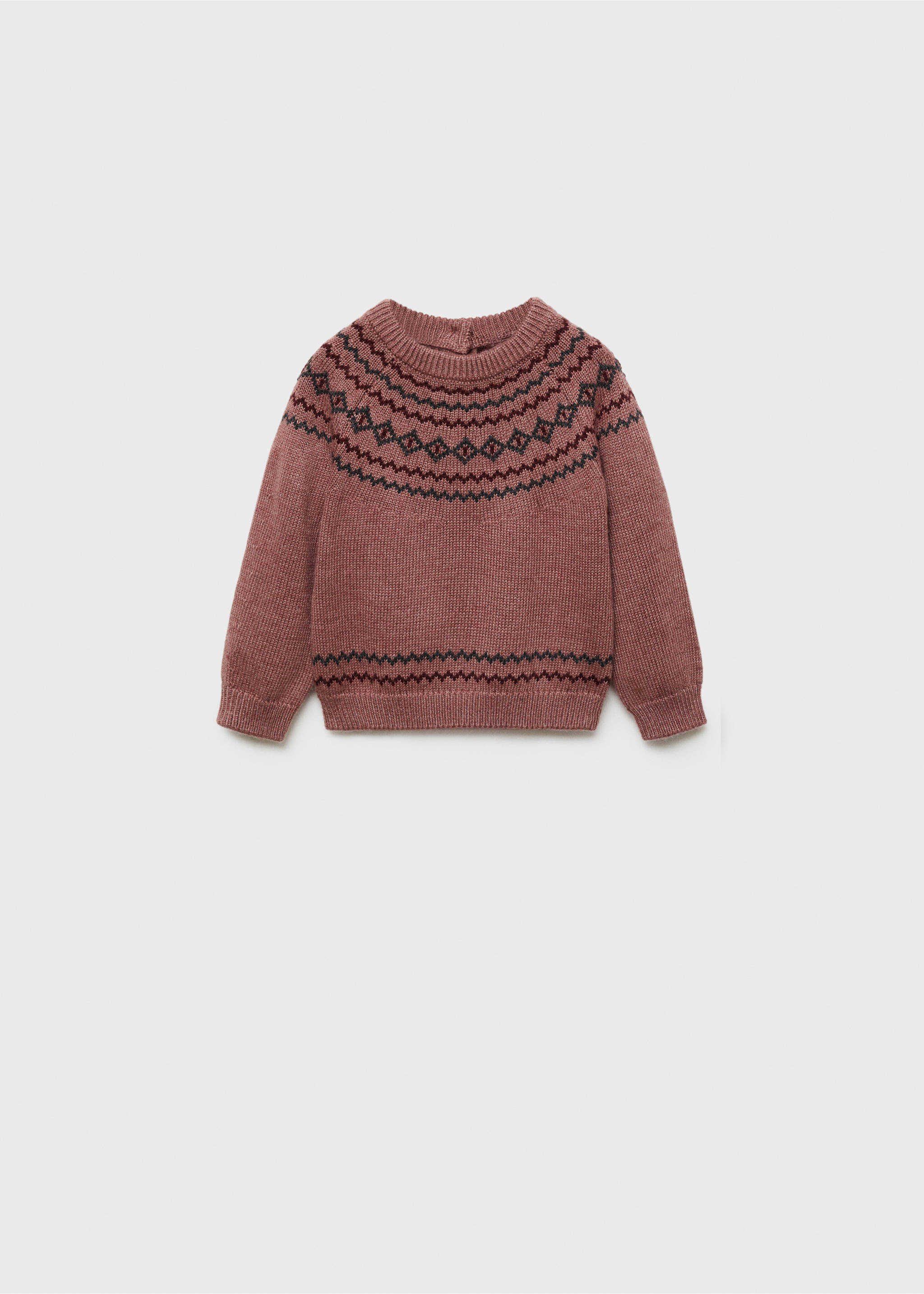 Jacquard sweater - Article without model, Burgundy. Ref: 77066735-00.