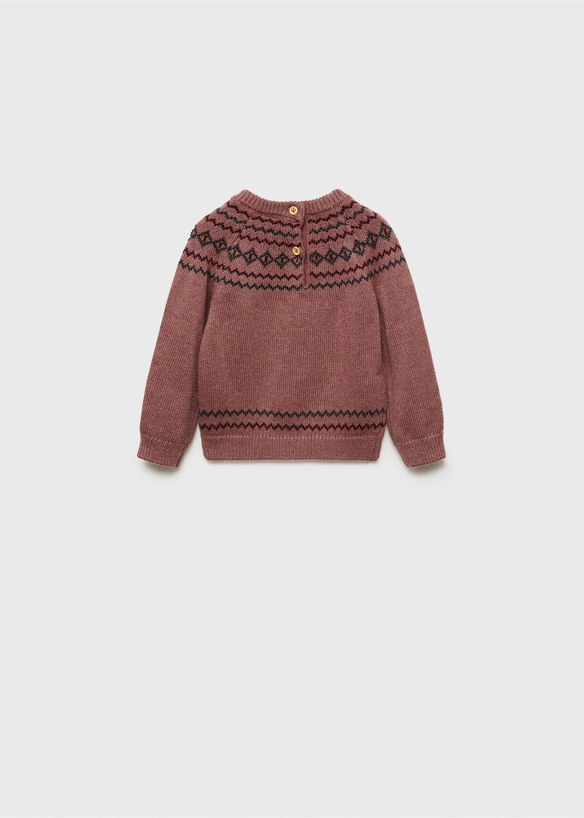 Jacquard sweater - Reverse of the article, Burgundy. Ref: 77066735-00.