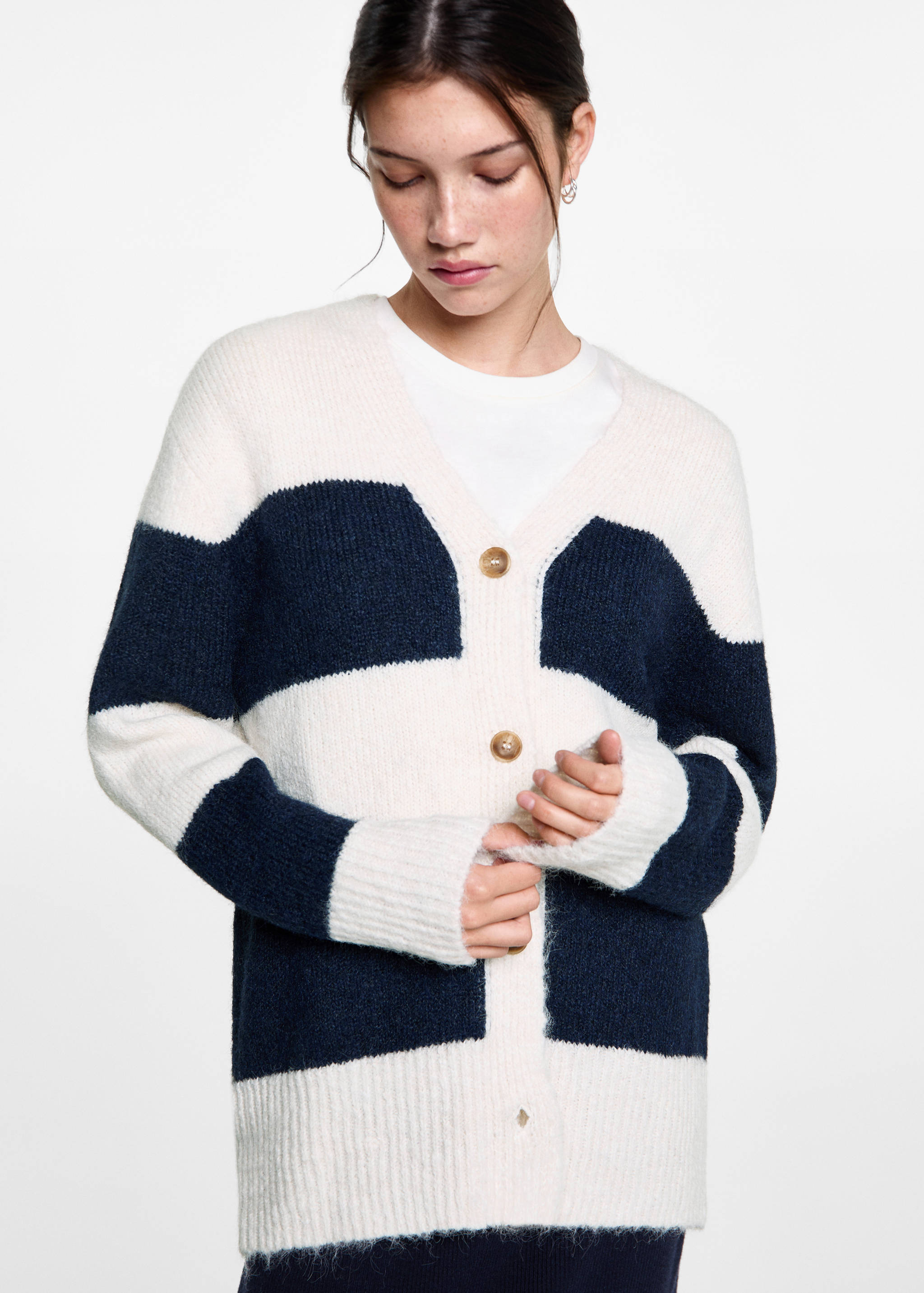 Stripped knit cardigan - Medium plane