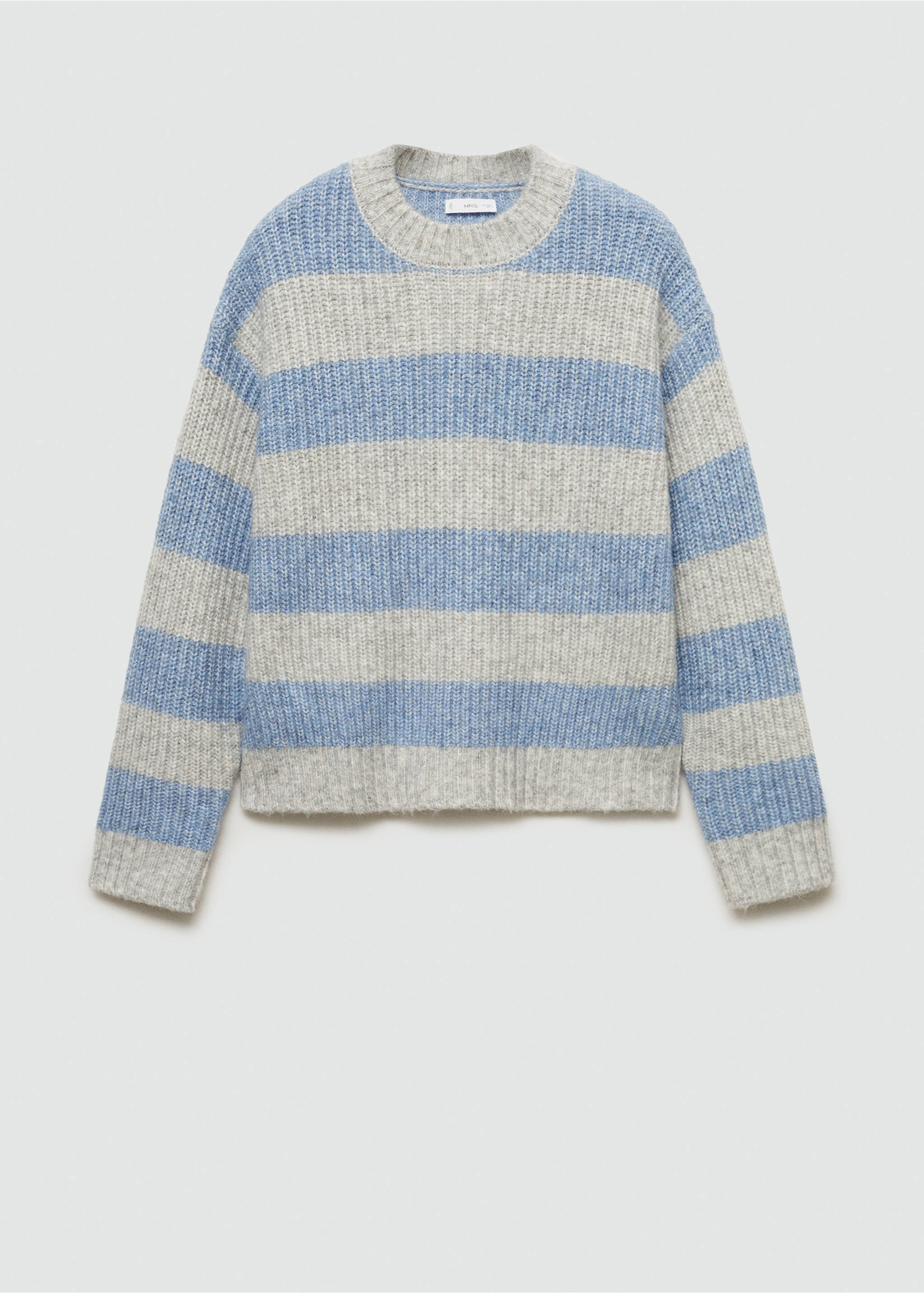 Randig stickad tröja - Artikel utan modell, Himmelblå. Ref: 77066744-00.
