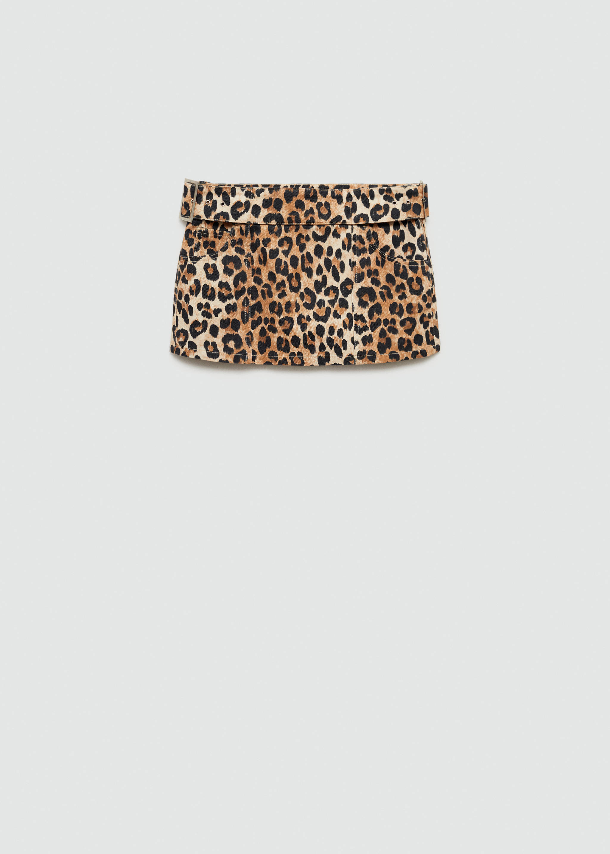 Leopard-print denim mini-skirt - Article without model