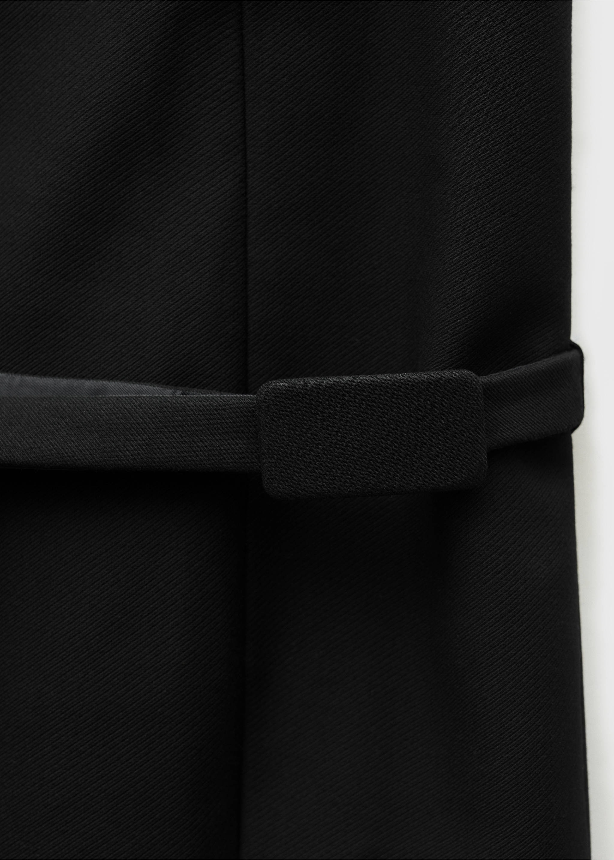 Mini skirt belt slit - Details of the article 8, Black. Ref: 77066756-00.