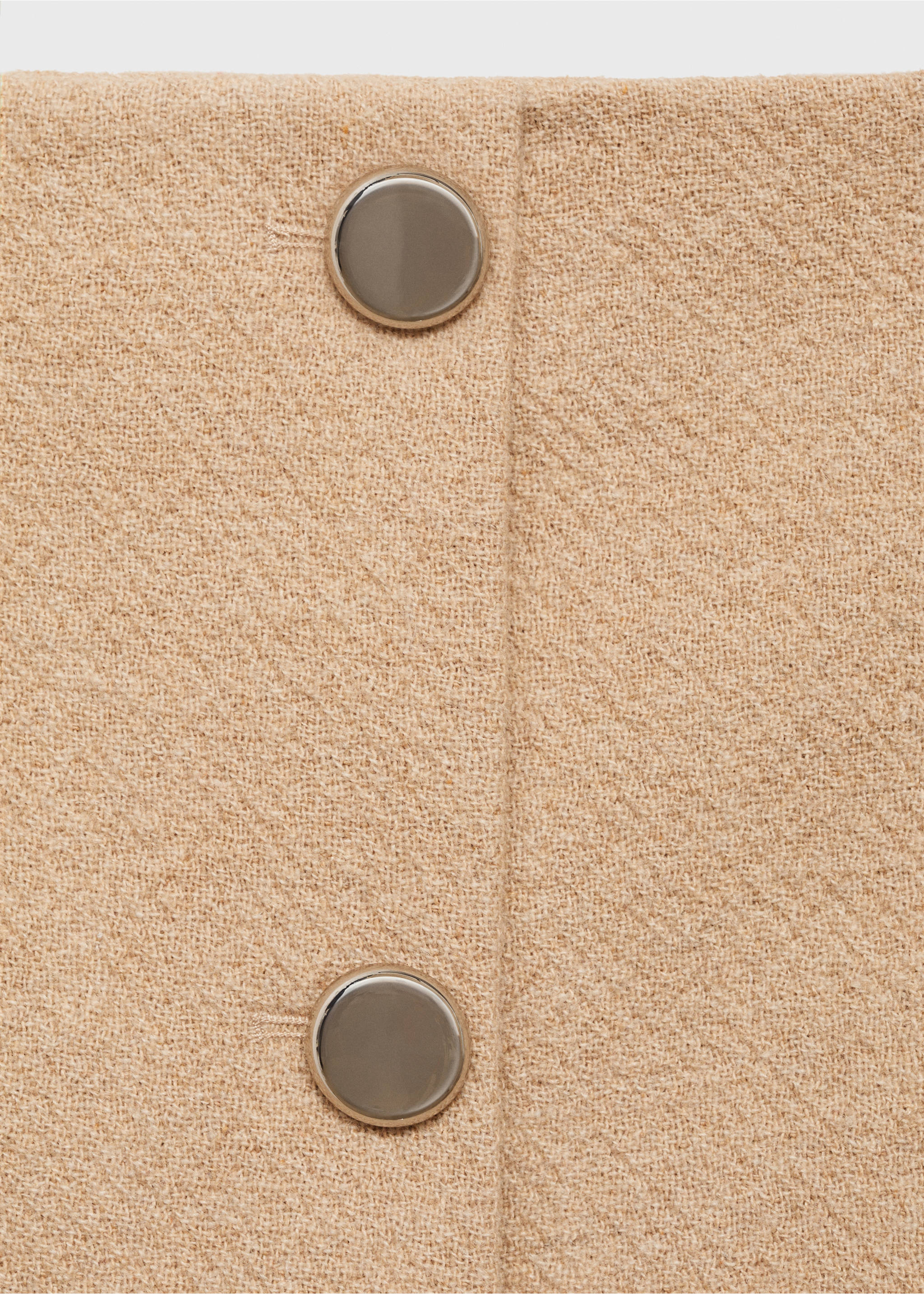 Button detail miniskirt - Details of the article 8, Medium Brown. Ref: 77066761-00.