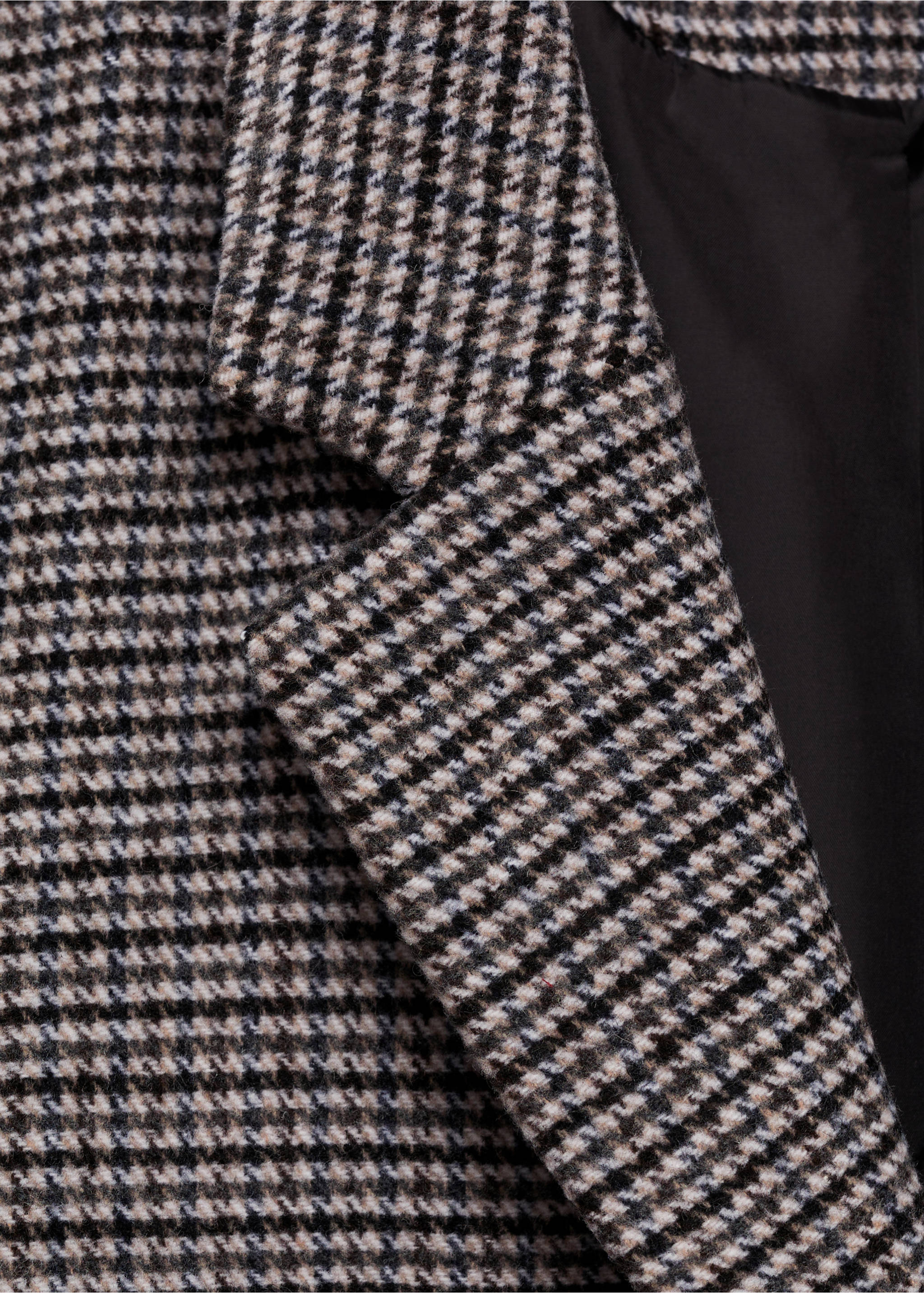 Abrigo lana pata de gallo - Detalle del artículo 8, Gris. Ref: 77067111-00.