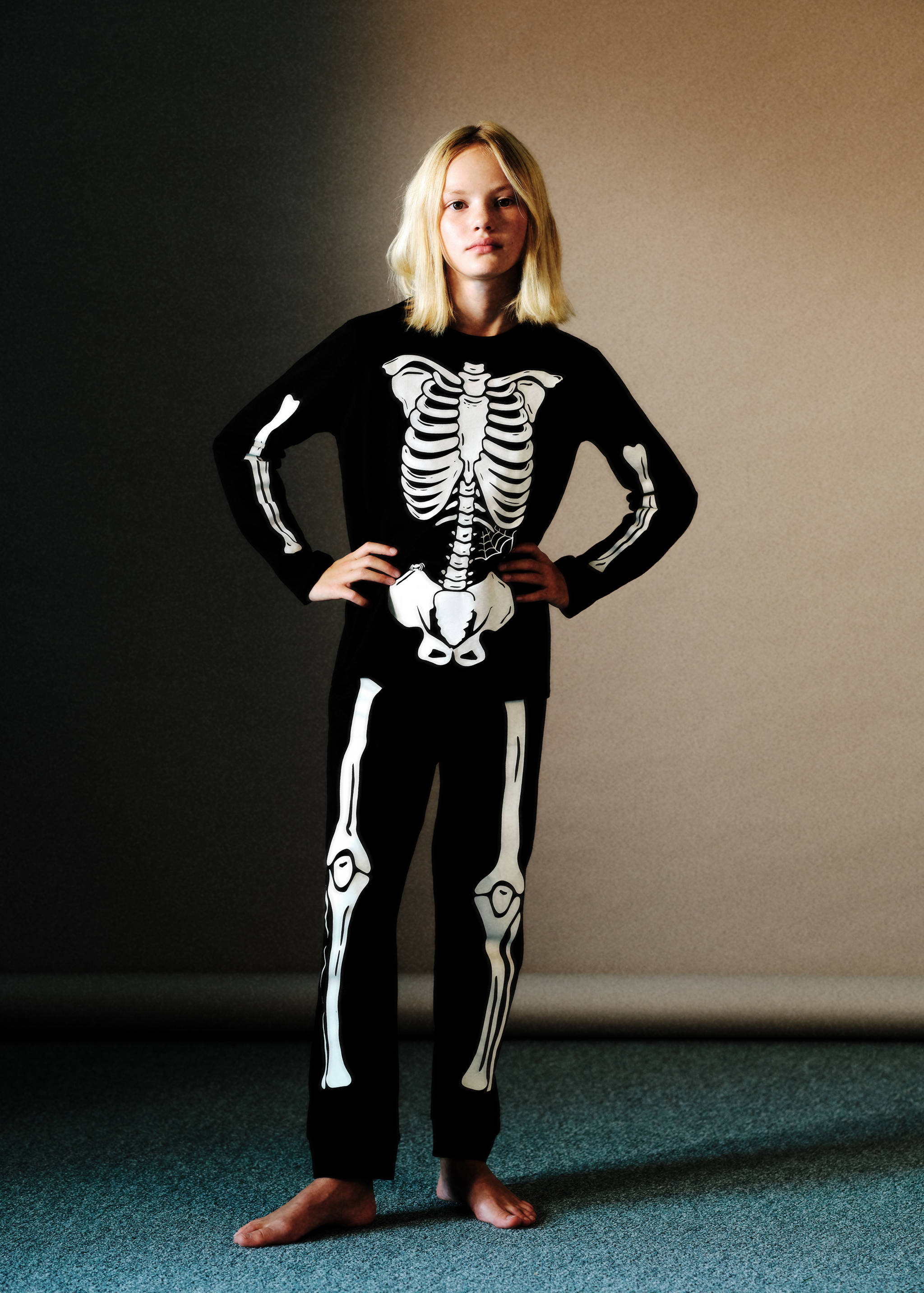 Pizsama sötéteben világítós csontvázzal - A termék adatai 6