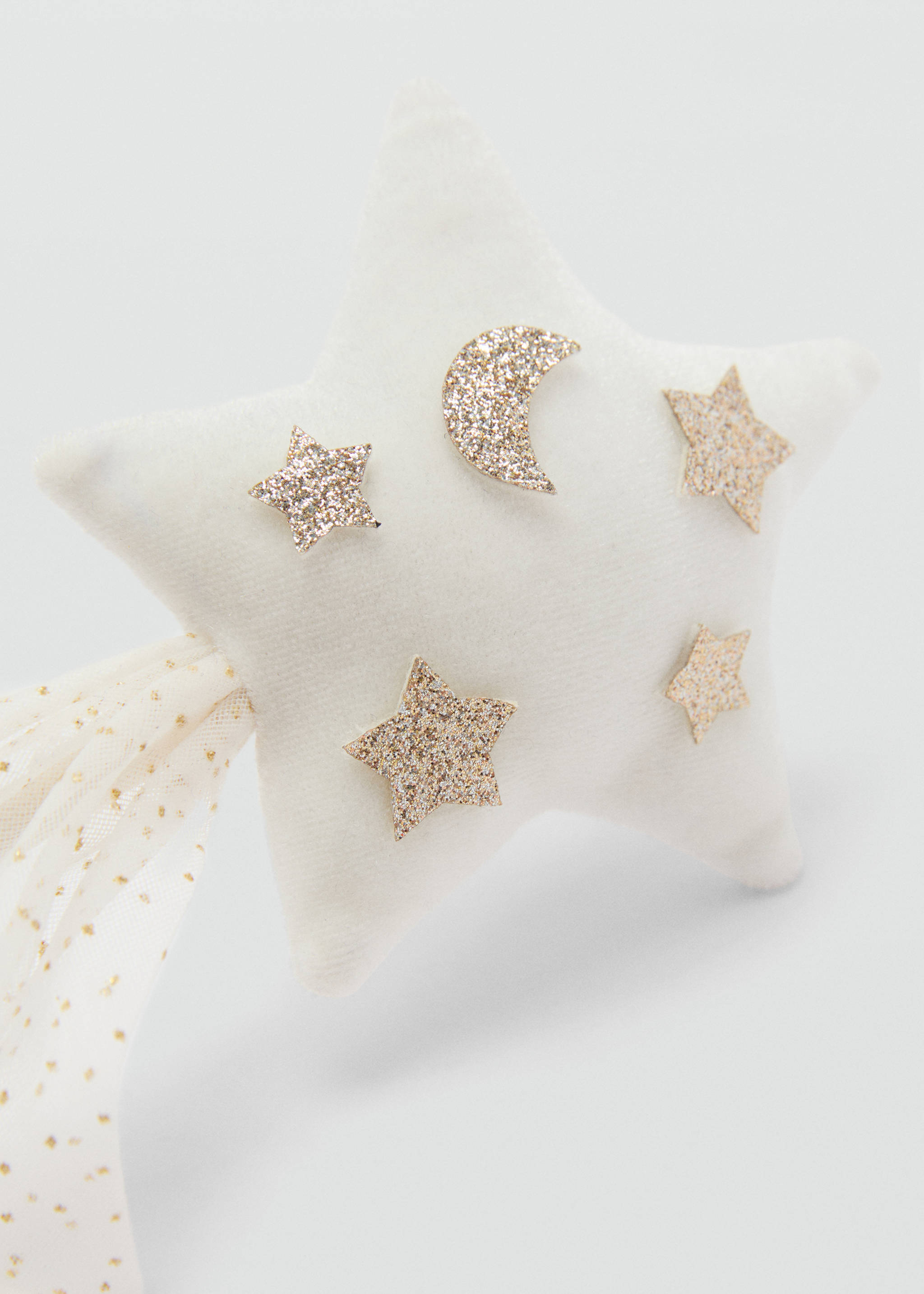 Glitter and tulle star costume wand - Medium plane