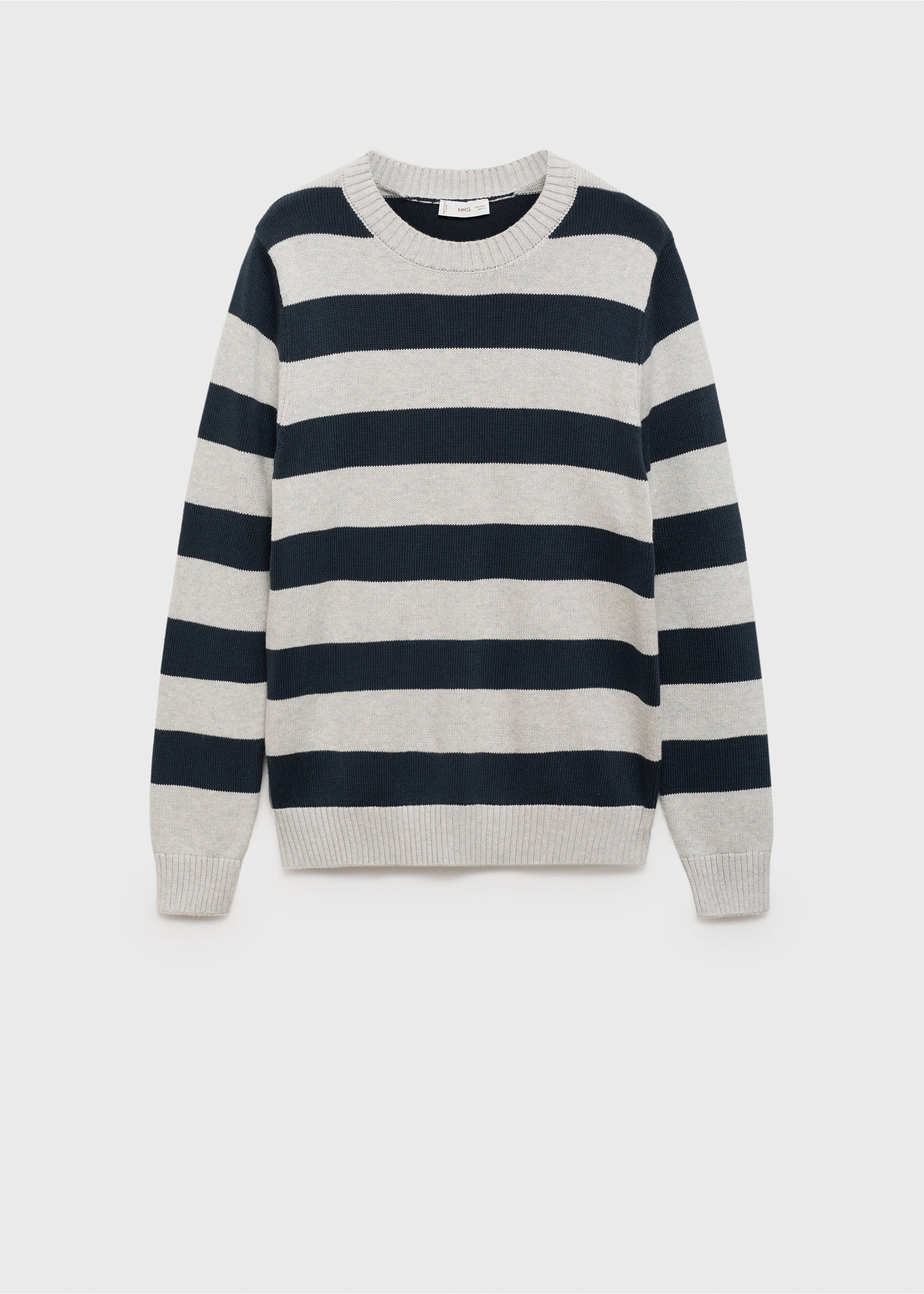Gestreifter Strickpullover - Artikel ohne Model, Dunkles Marineblau. Ref: 77067128-00.