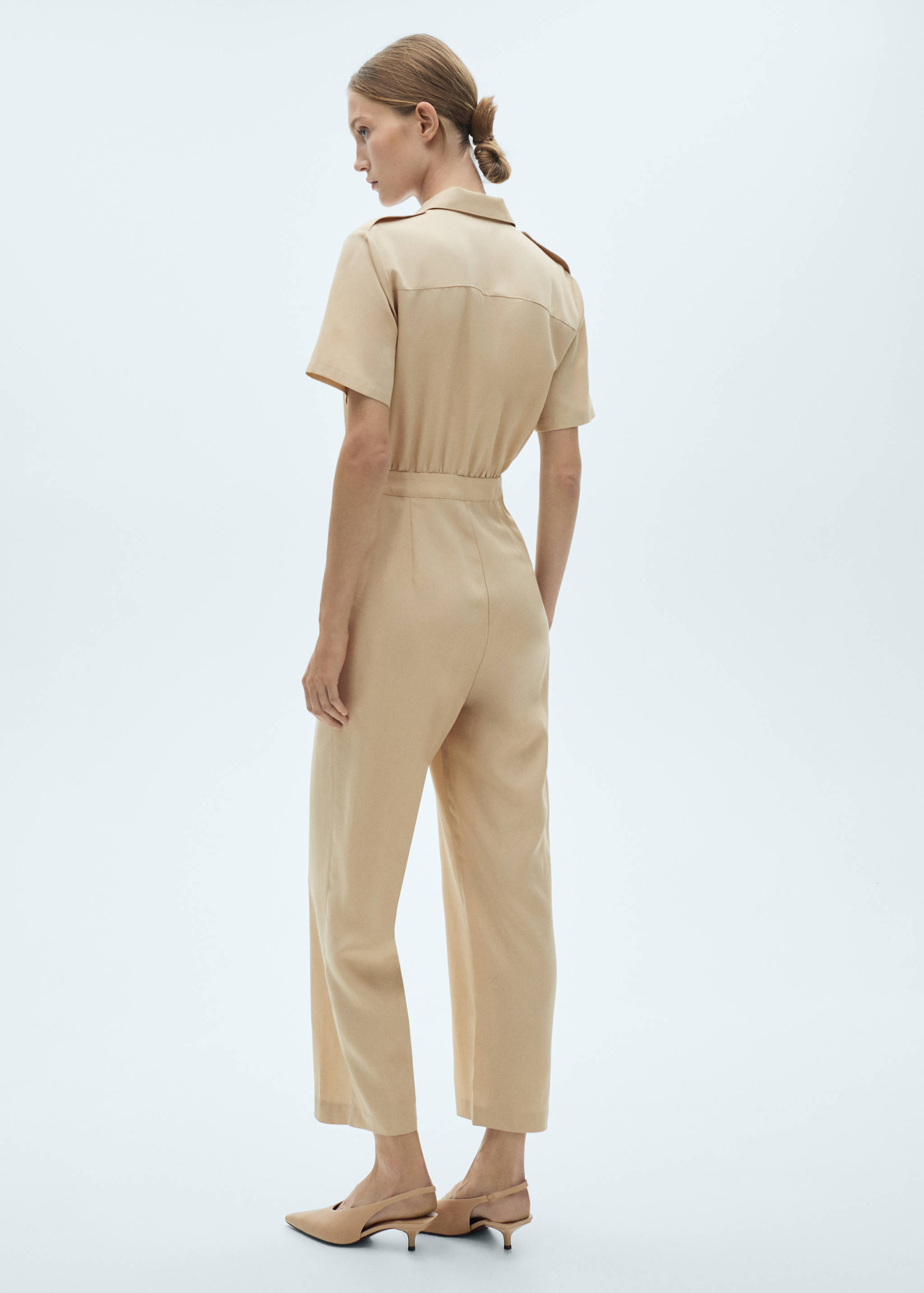 Lyocell shirt-collar jumpsuit - Reverse of the article