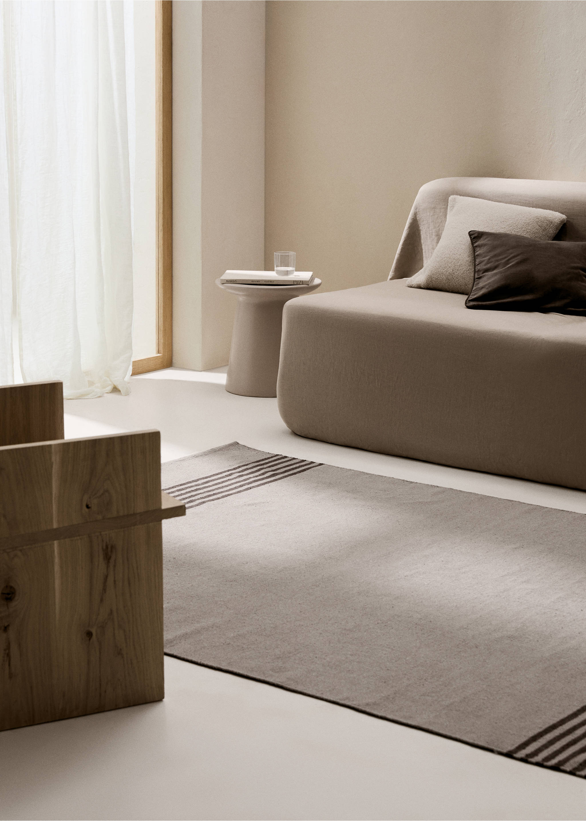 Stone Thread Rug 160x230cm - General plane, Light/Pastel Brown. Ref: 77067650-00.